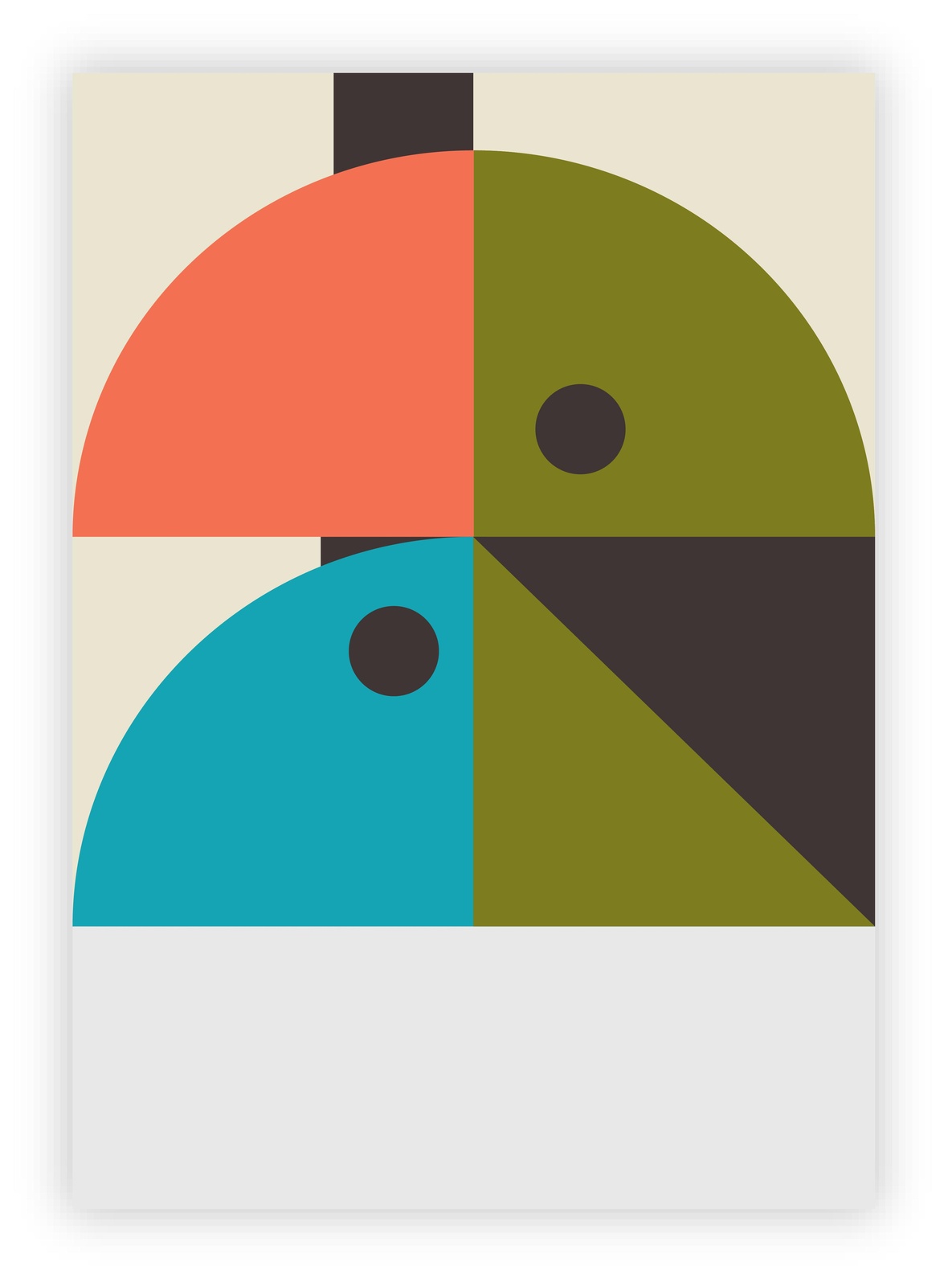 Geometric Mid-Century Abstract Wall Art