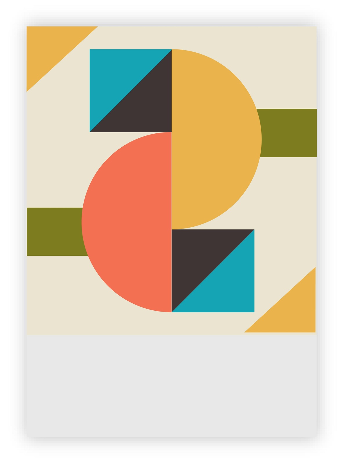 Retro Geometric Circles & Squares Wall Art