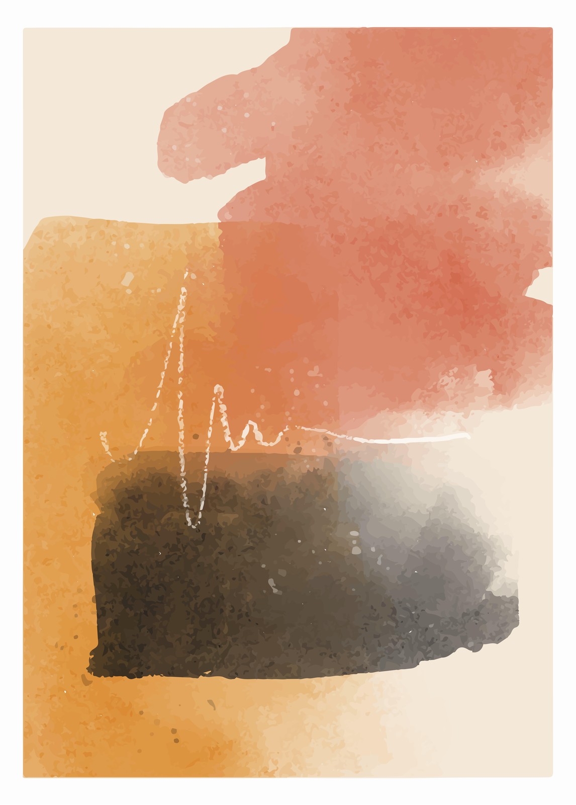 Modern Abstract Watercolor Burst Wall Art