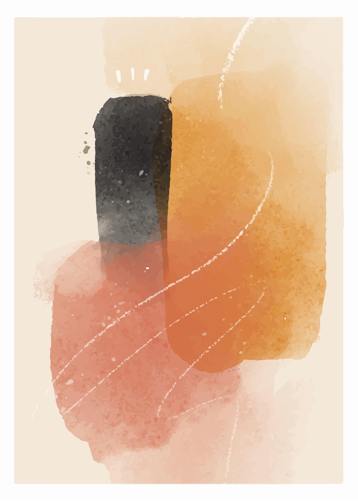 Abstract Terracotta & Ochre Geometric Wall Art