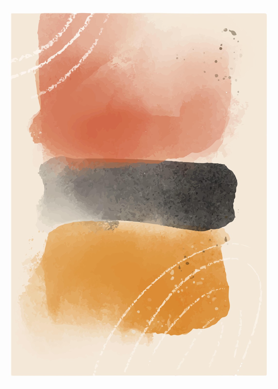 Modern Abstract Boho Terracotta Wall Art