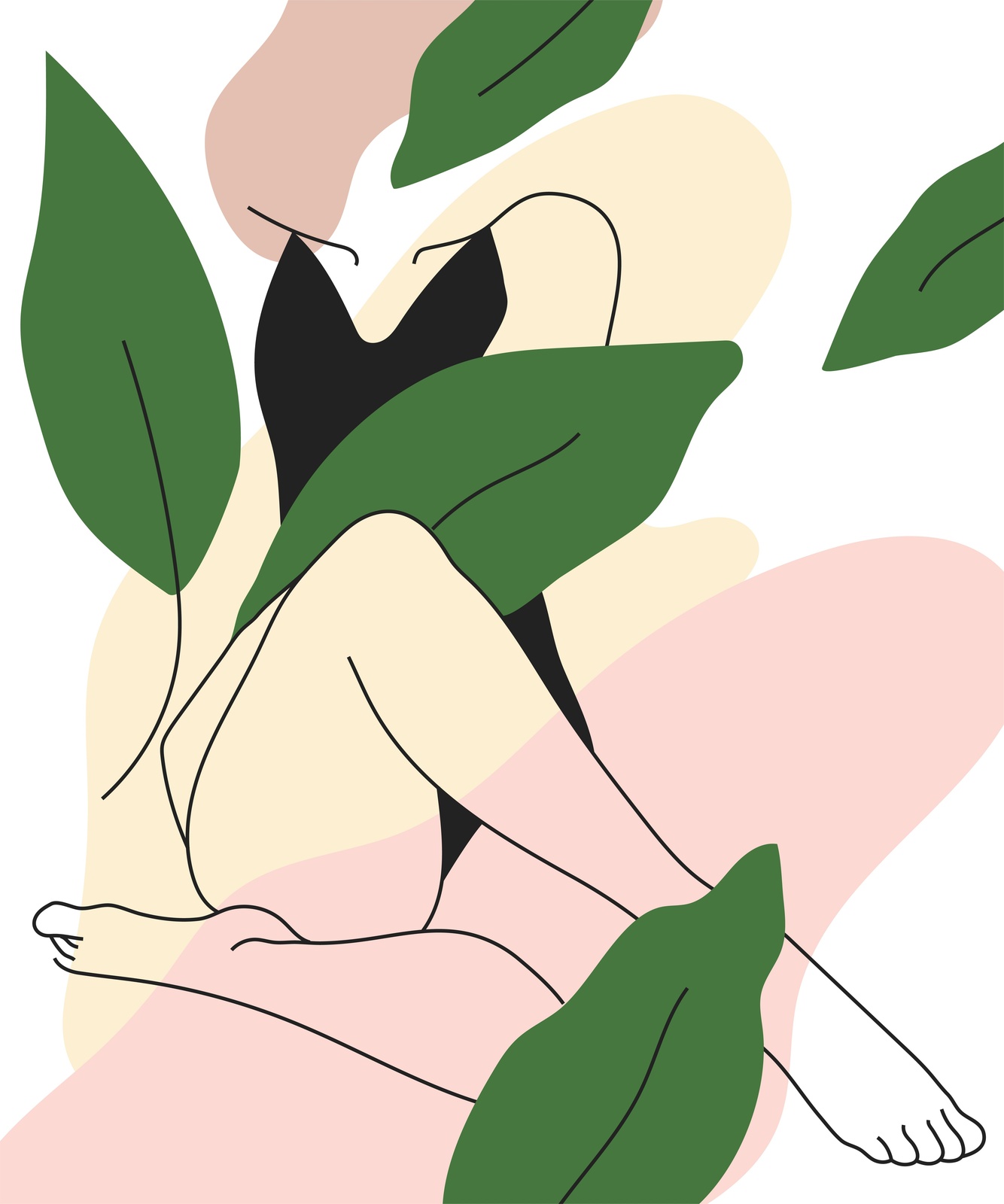 Abstract Botanical Figure Wall Art