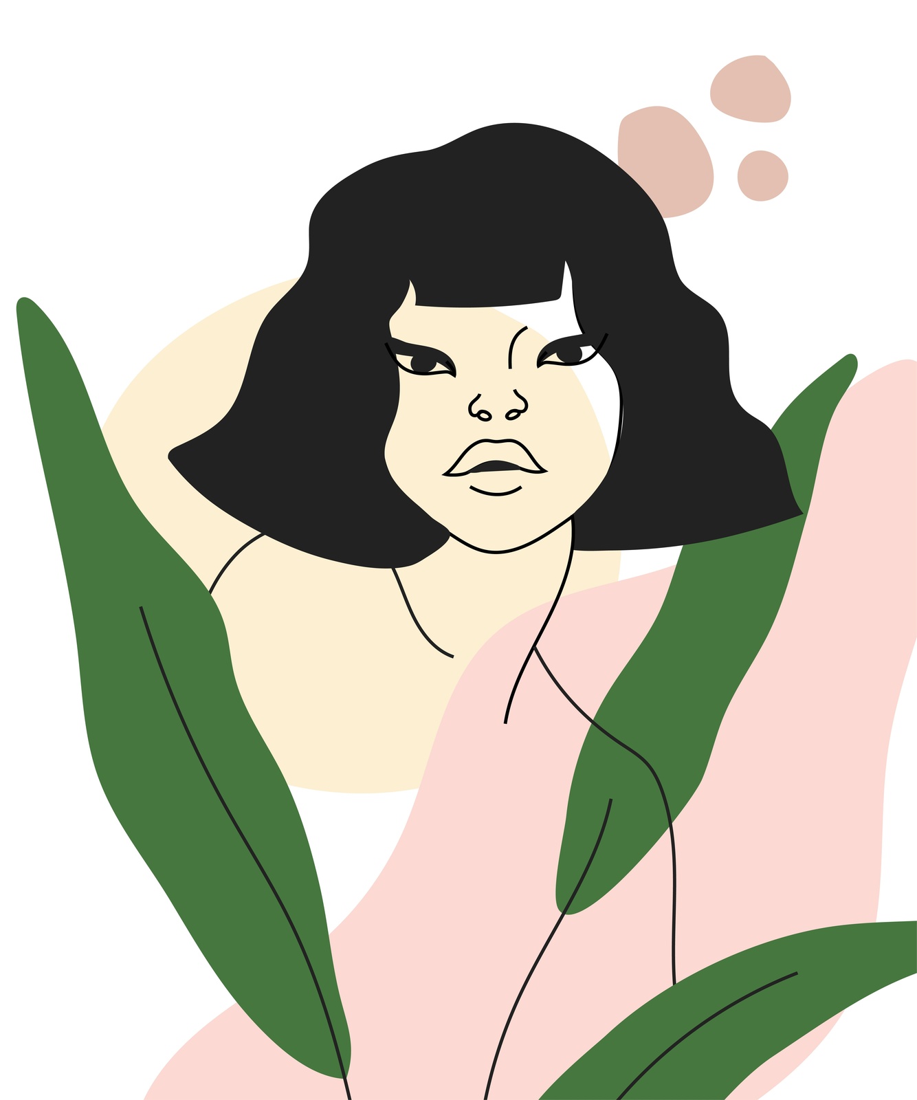 Abstract Woman & Botanicals Wall Art