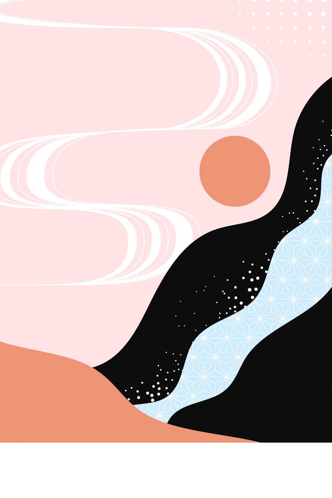 Abstract Sunrise Wave Wall Art