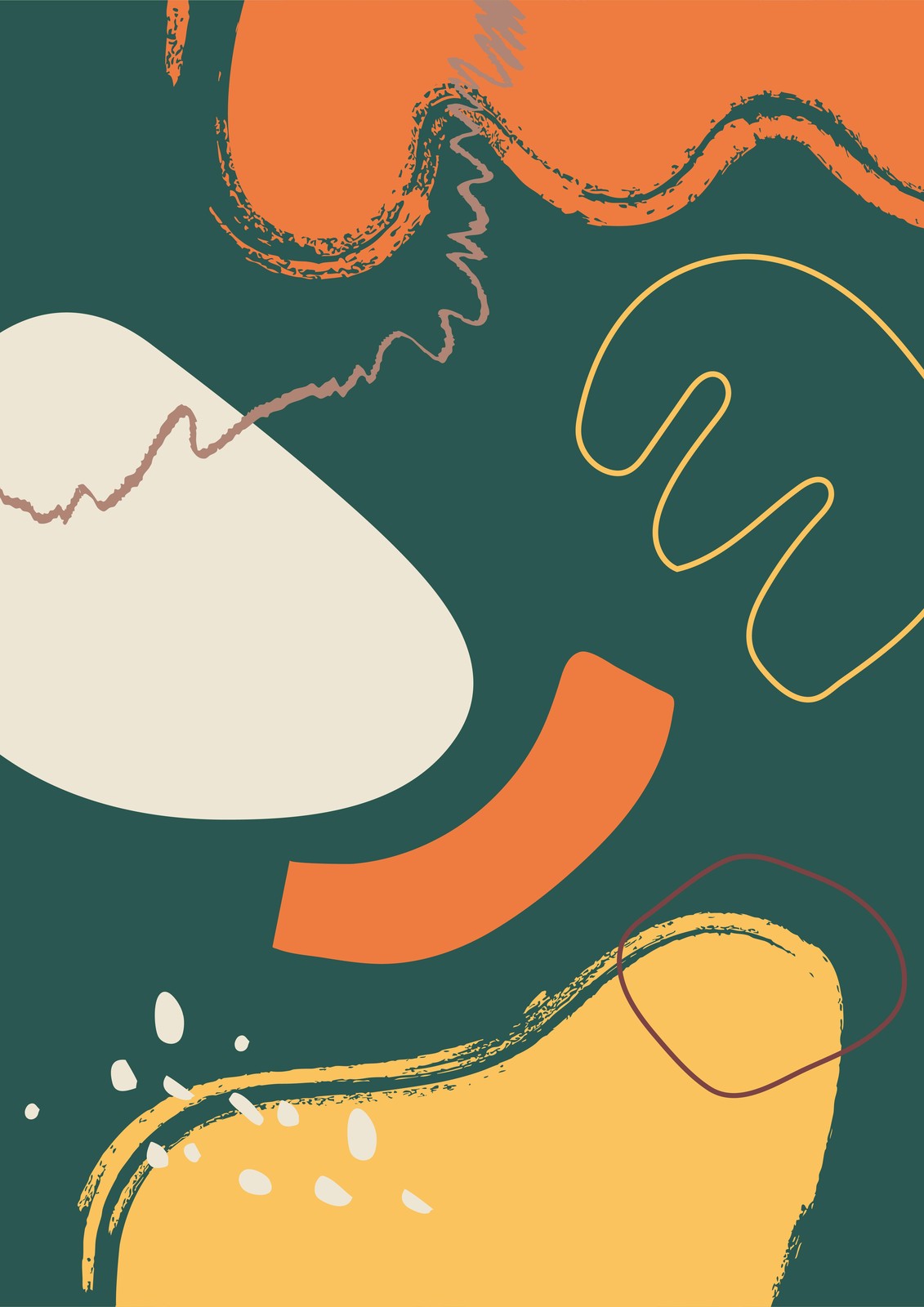 Abstract Mid-Century Organic Shapes Wall Art