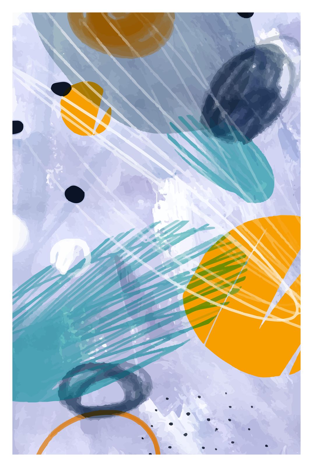 Abstract Boho Geometric Shapes Wall Art