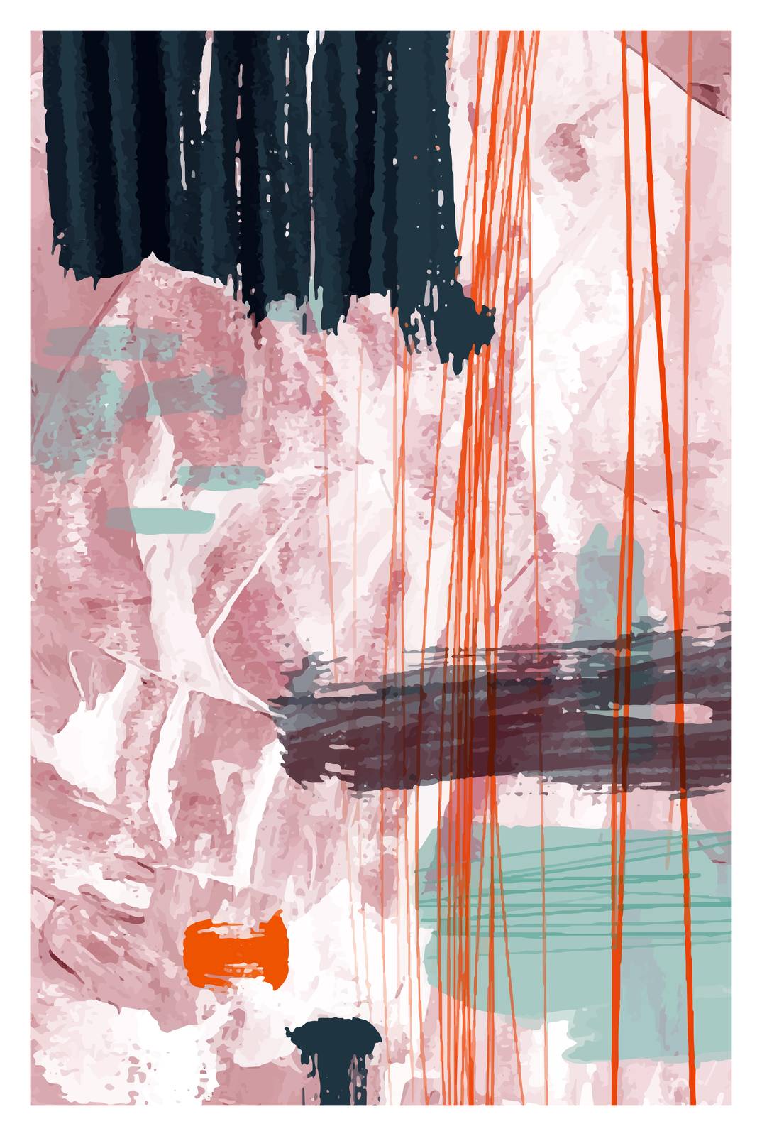 Abstract Watercolor Drip Wall Art