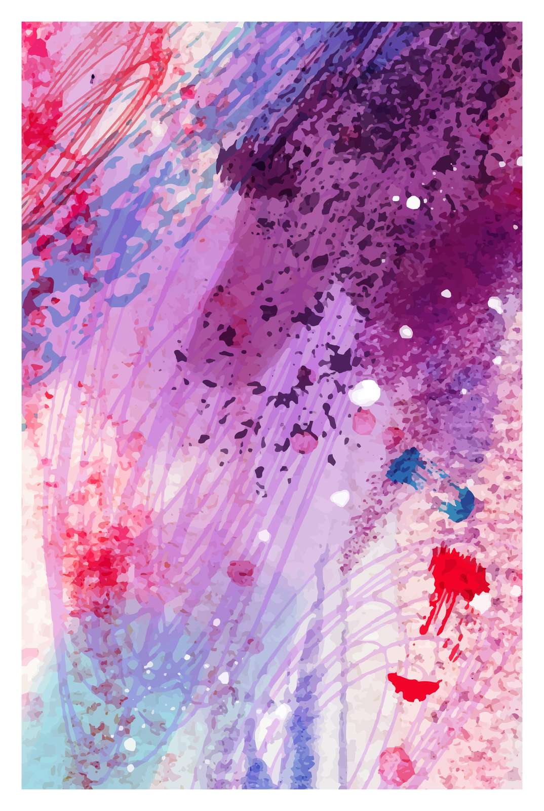 Vibrant Abstract Splash Watercolor Wall Art