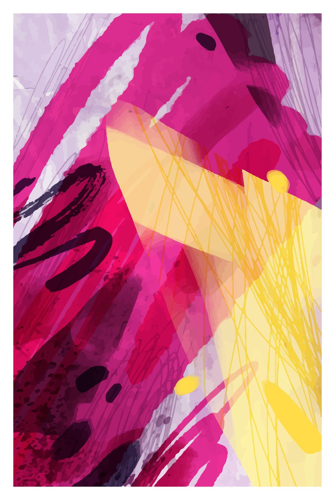 Vibrant Abstract Strokes Wall Art