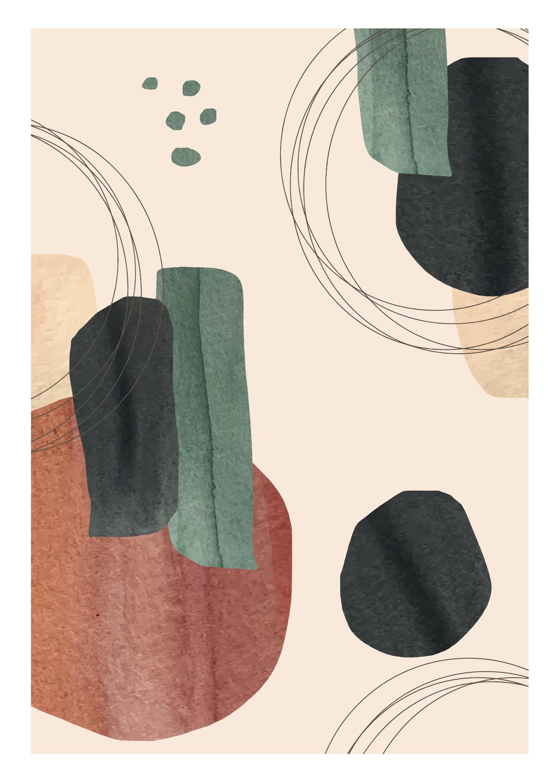 Boho Abstract Shapes Wall Art Wall Art
