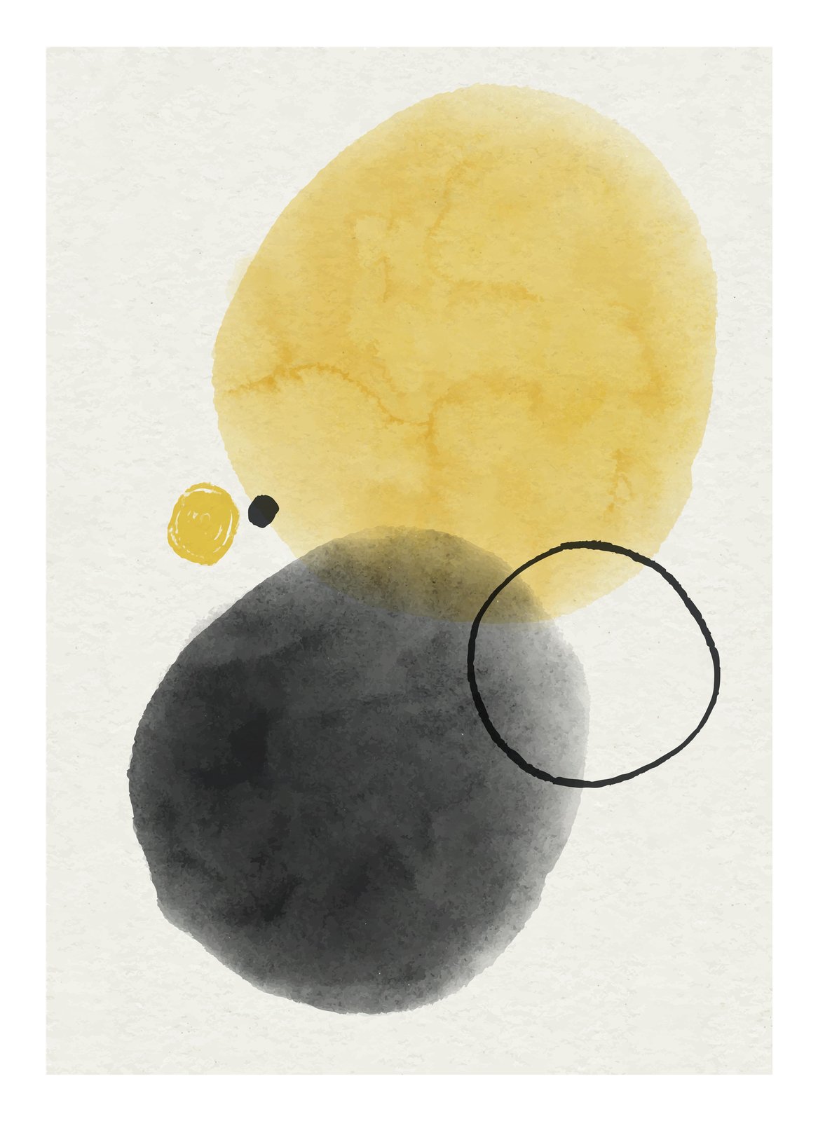 Abstract Ochre & Charcoal Forms Wall Art