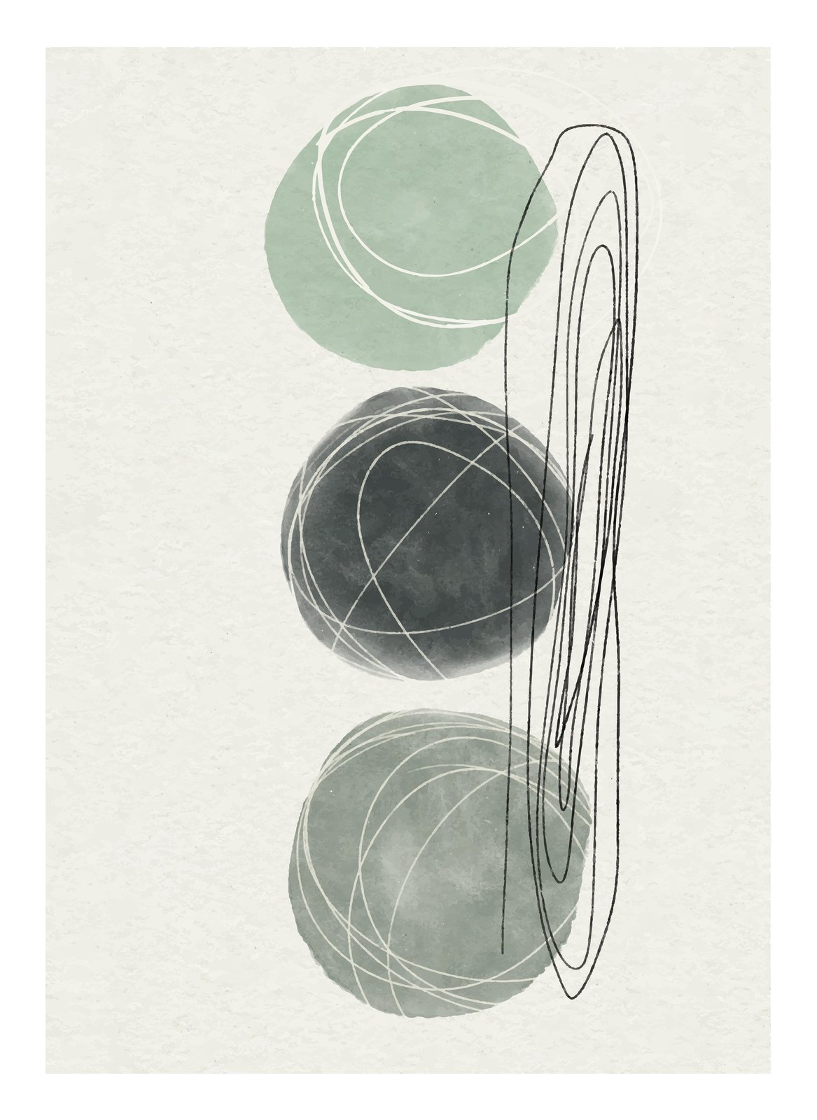 Abstract Mid-Century Circles Wall Art