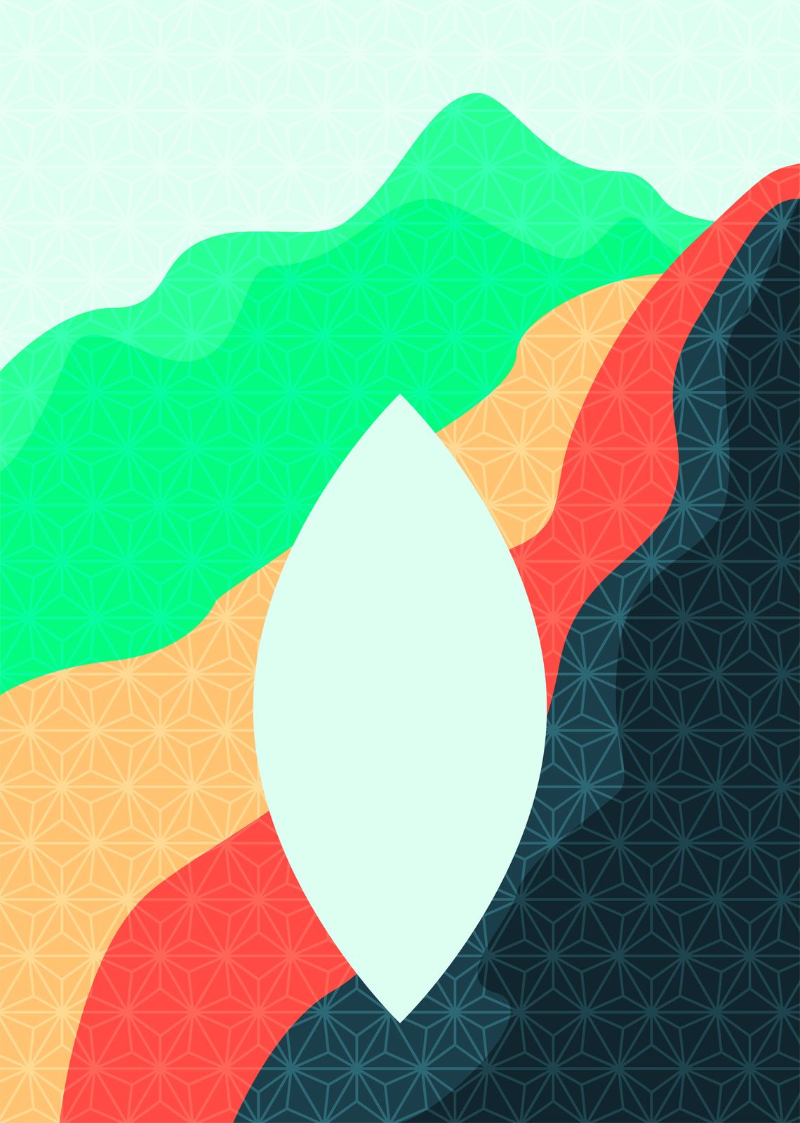 Geometric Mountain Wave Wall Art - Modern Abstract Art
