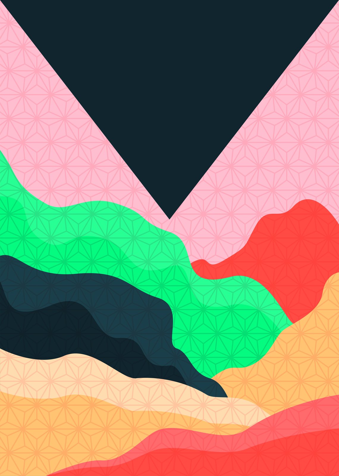 Abstract Geometric Landscape Wall Art
