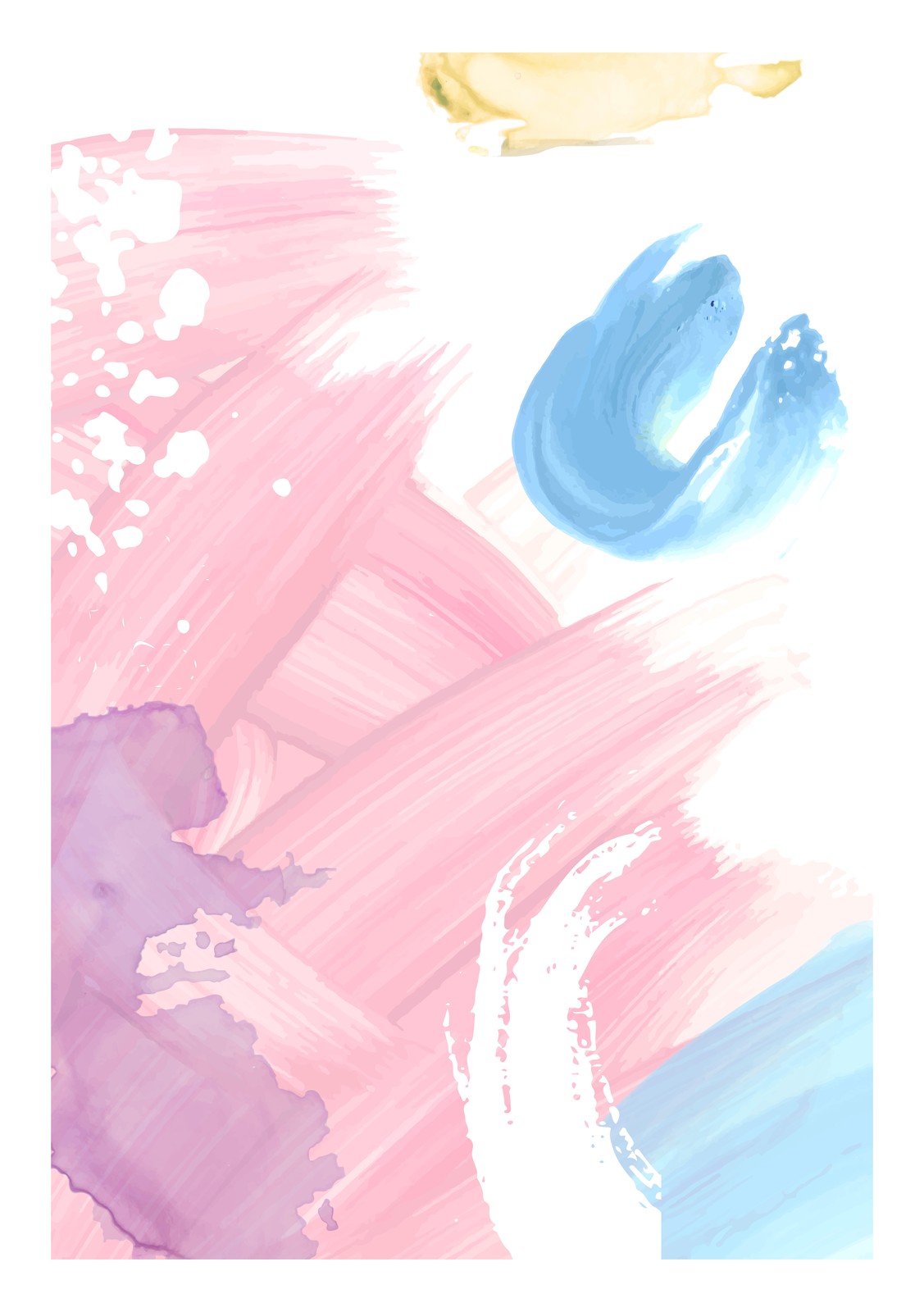 Abstract Strokes Pink & Blue Wall Art