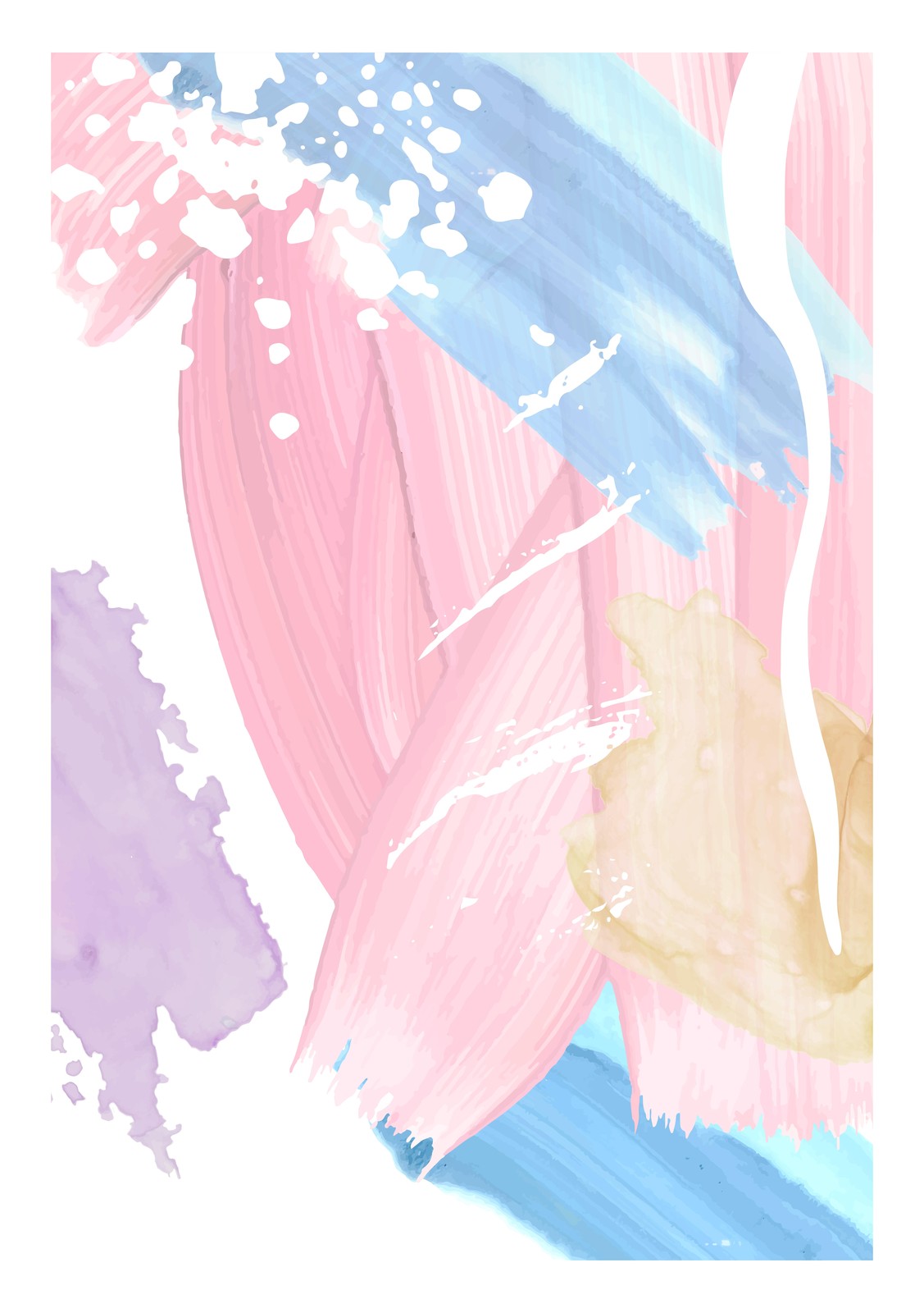 Soft Pastel Strokes Abstract Wall Art