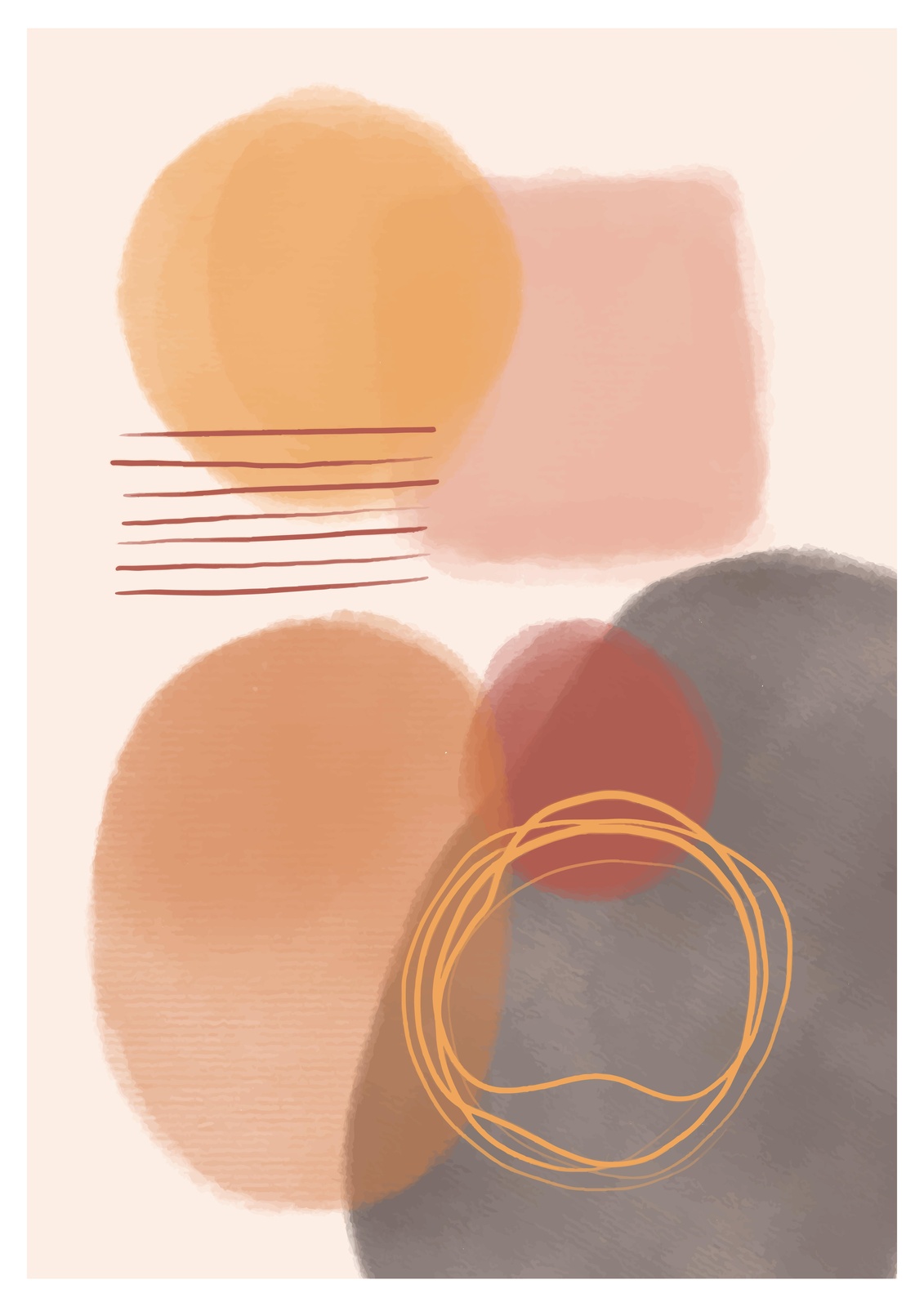 Bohemian Abstract Shapes Wall Art