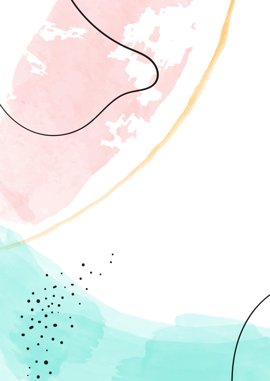 Abstract Blush & Teal Watercolor Wall Art