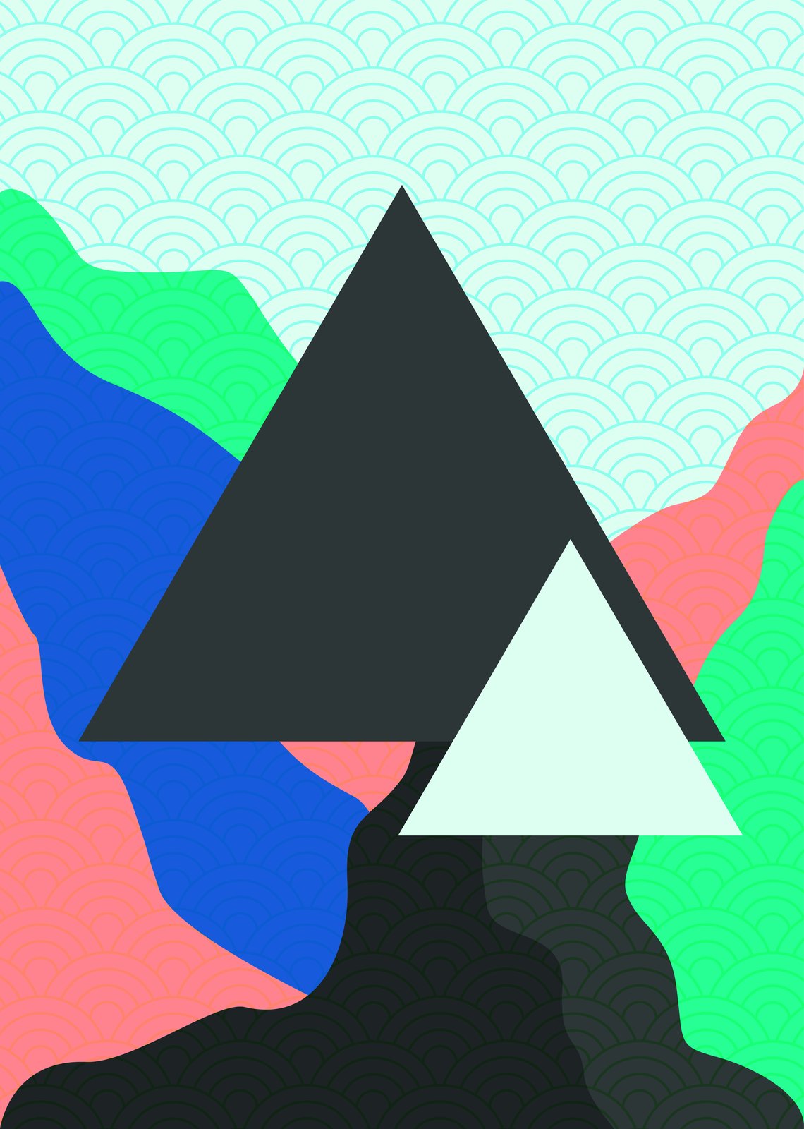 Abstract Geometric Mountain Wall Art