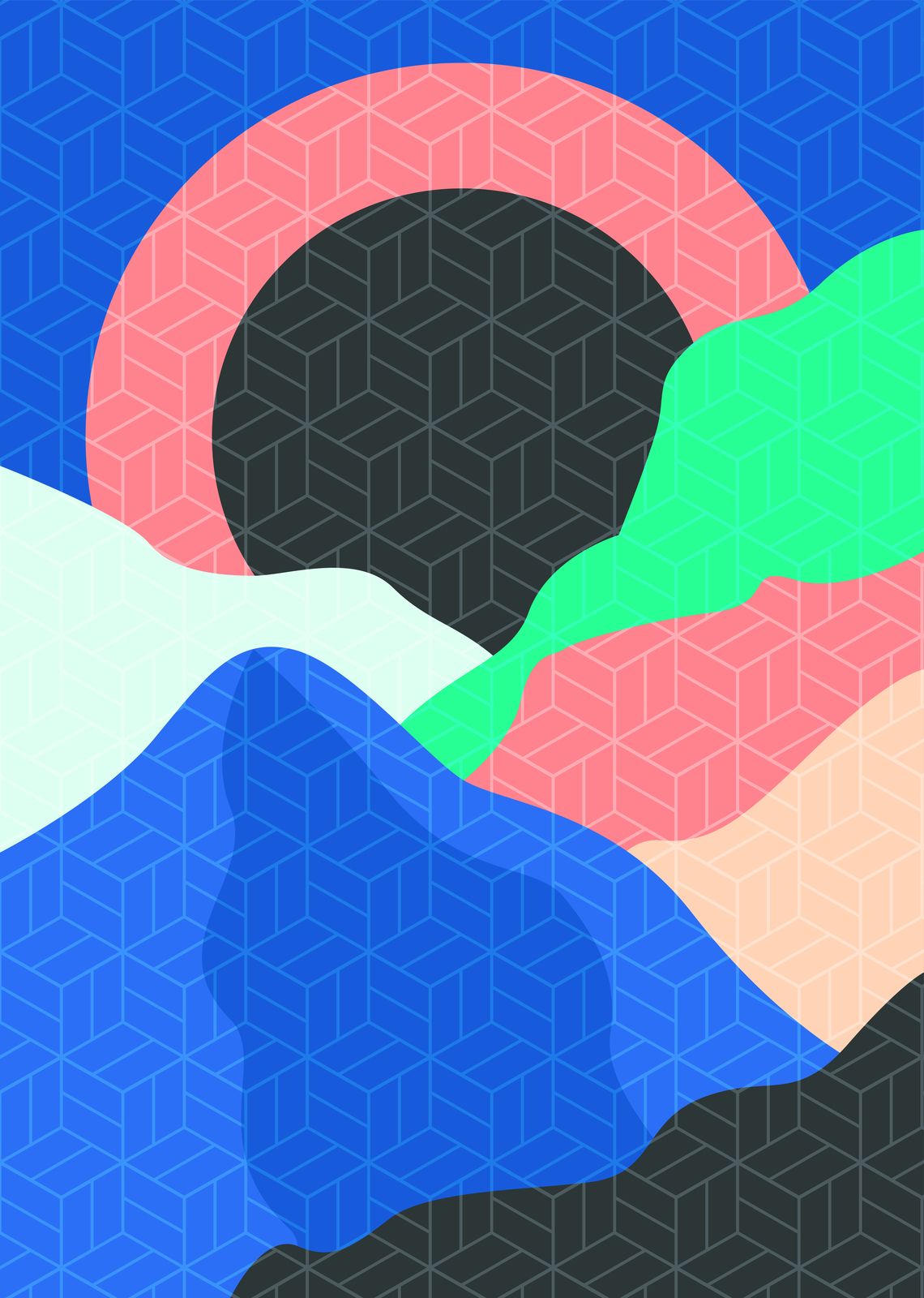 Abstract Geometric Landscape Wall Art
