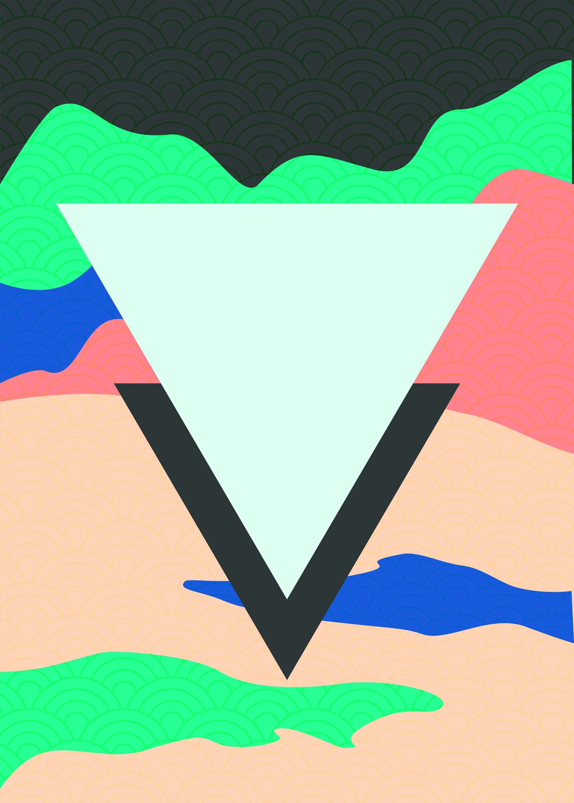 Abstract Geometric Wave Wall Art