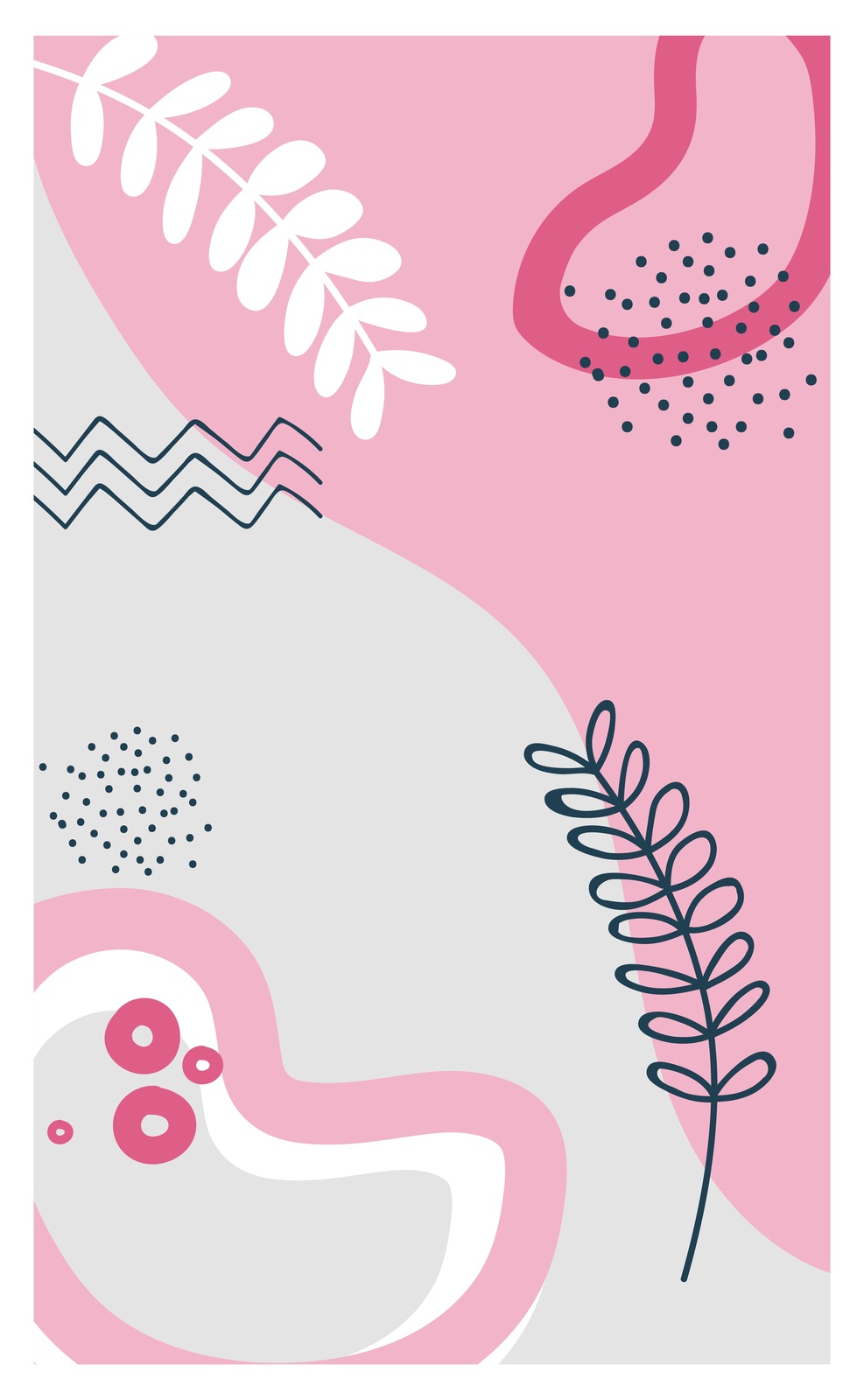 Abstract Pink Botanical Wall Art