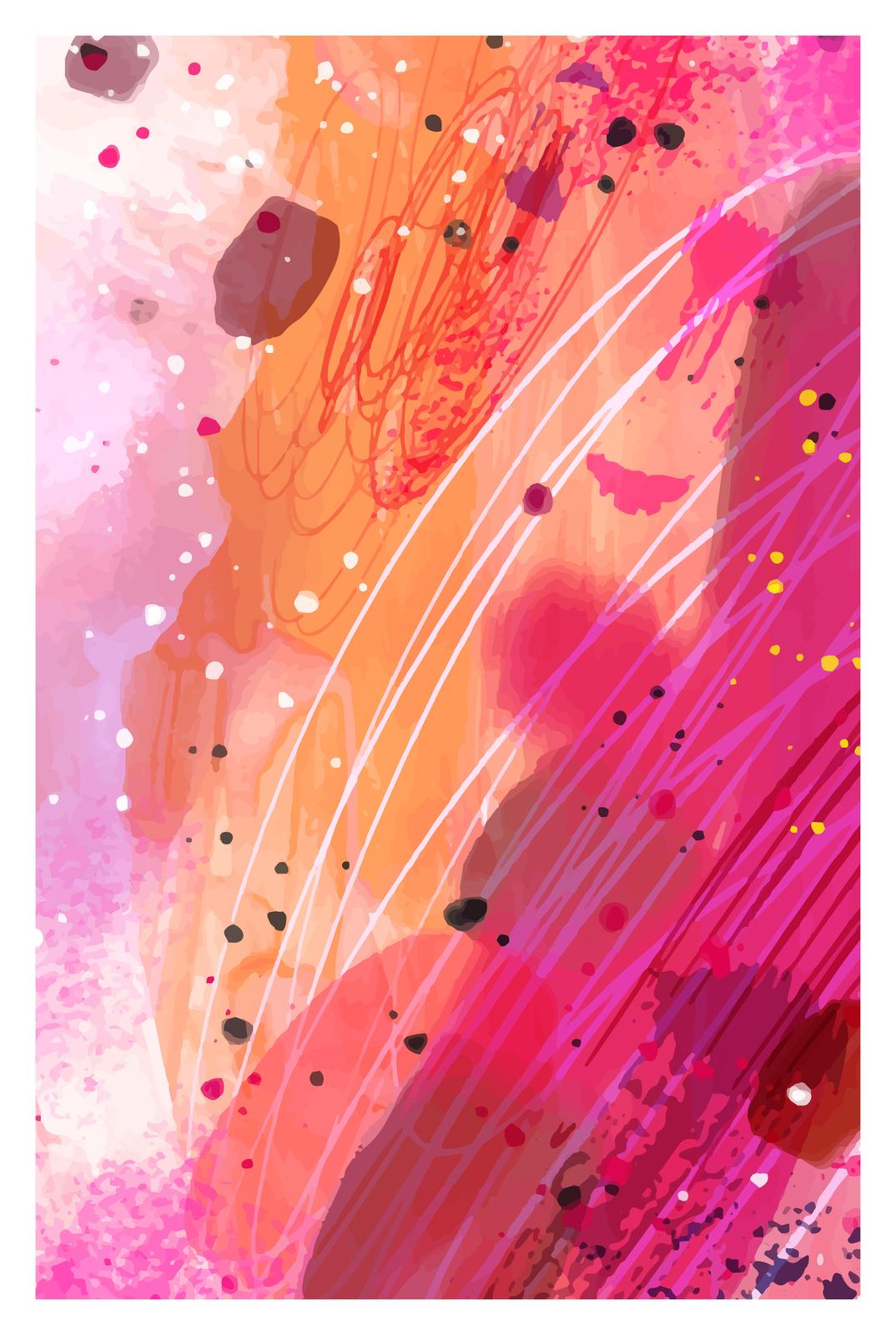 Vibrant Abstract Pink & Orange Wall Art
