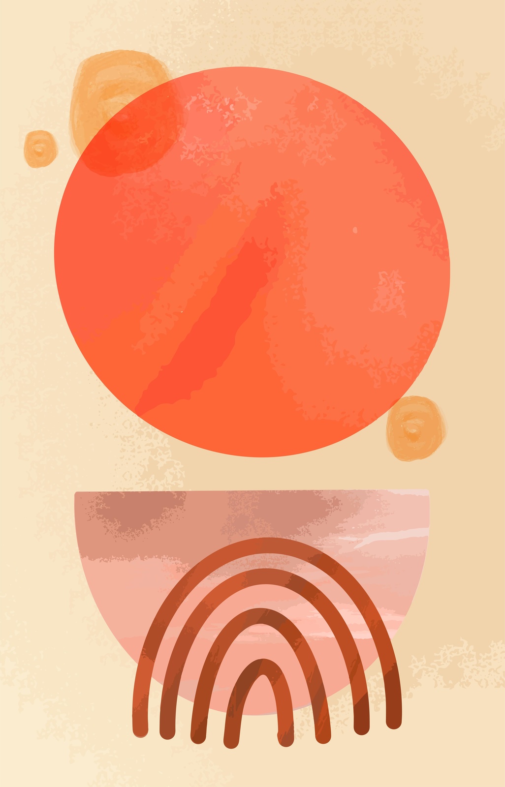 Boho Sunset Abstract Rainbow Wall Art
