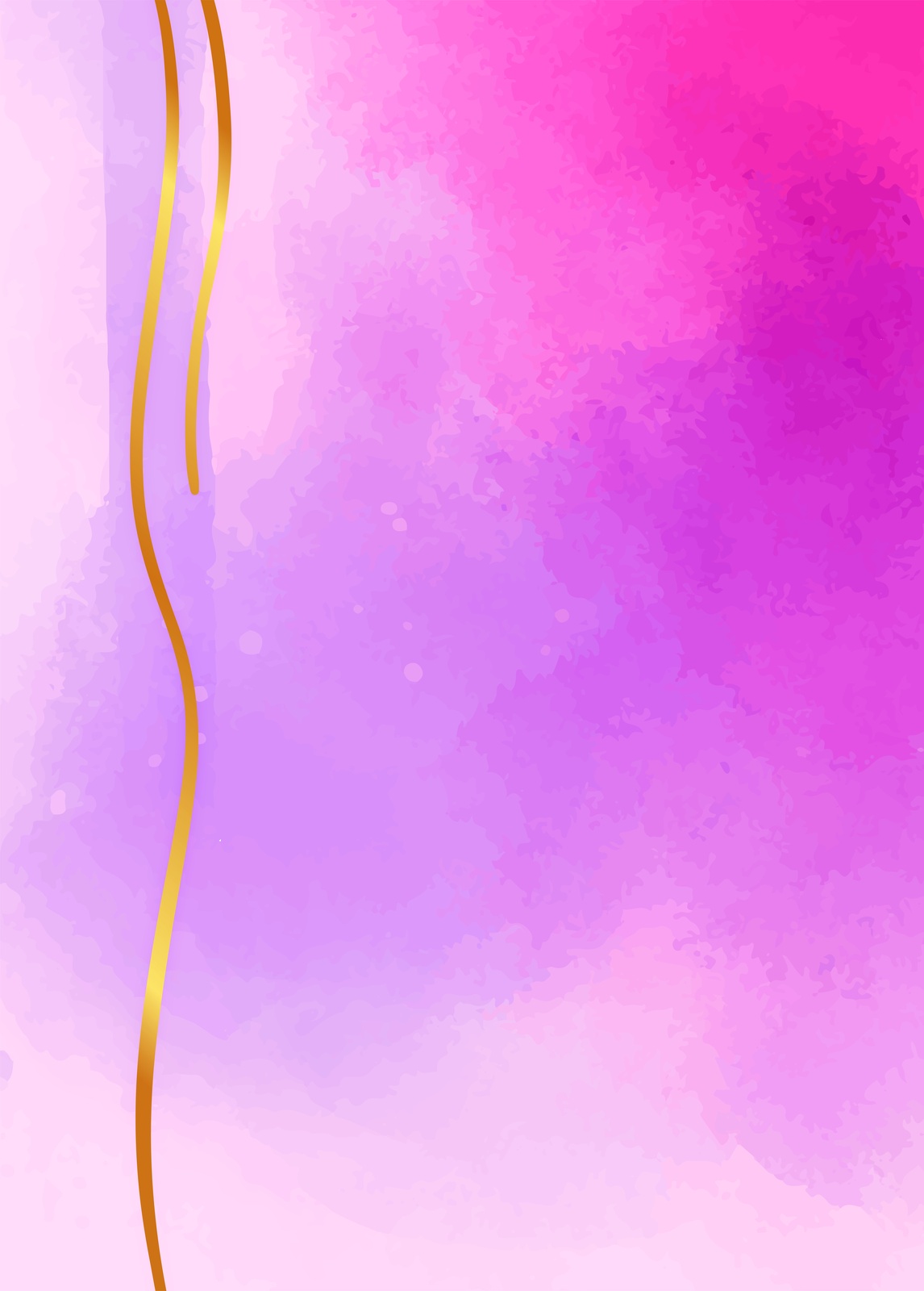 Serene Pink Purple Gold Abstract Watercolor Wall Art