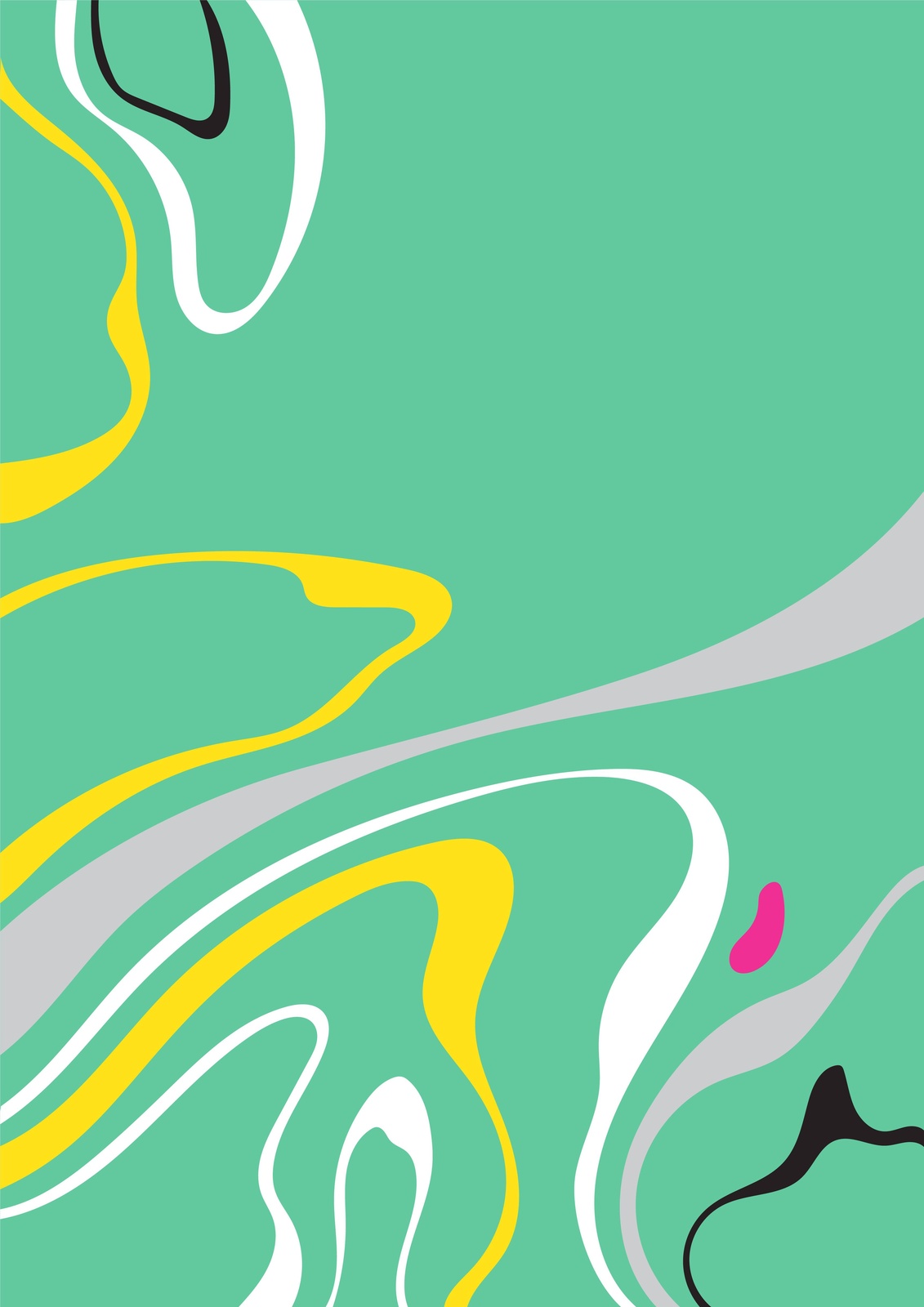 Abstract Flow Yellow & Teal Wall Art