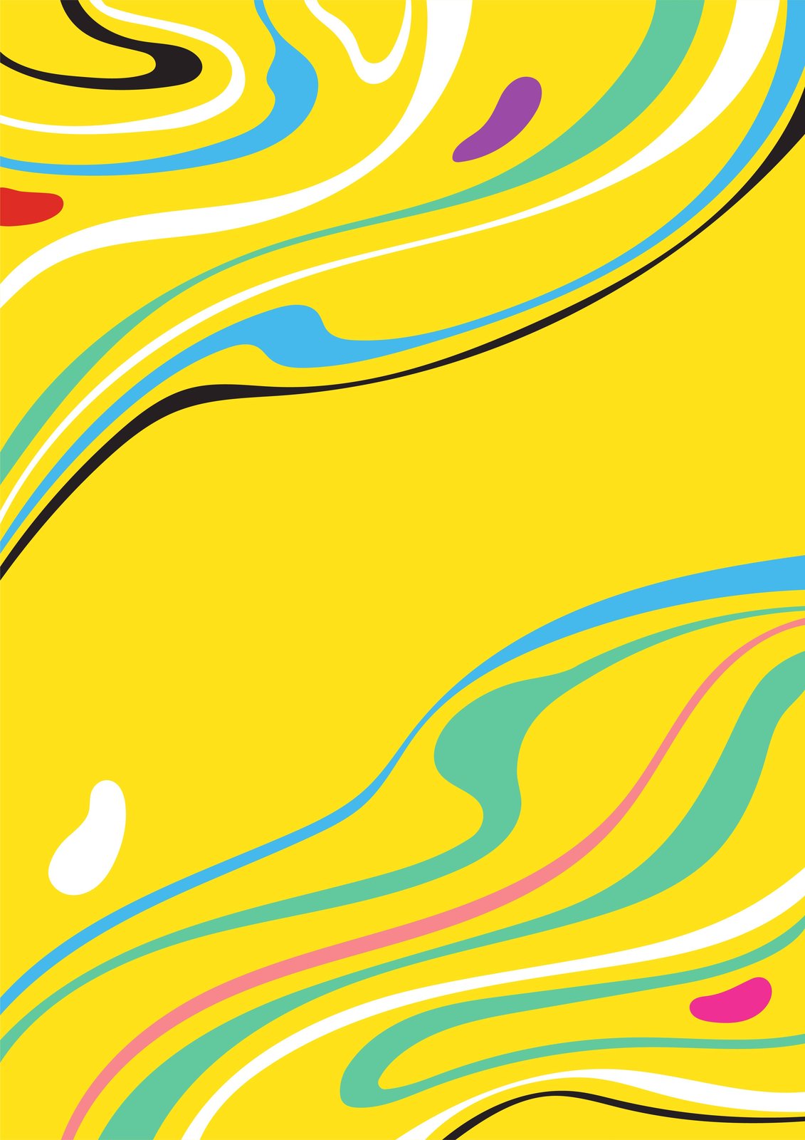 Vibrant Swirls Yellow Abstract Wall Art