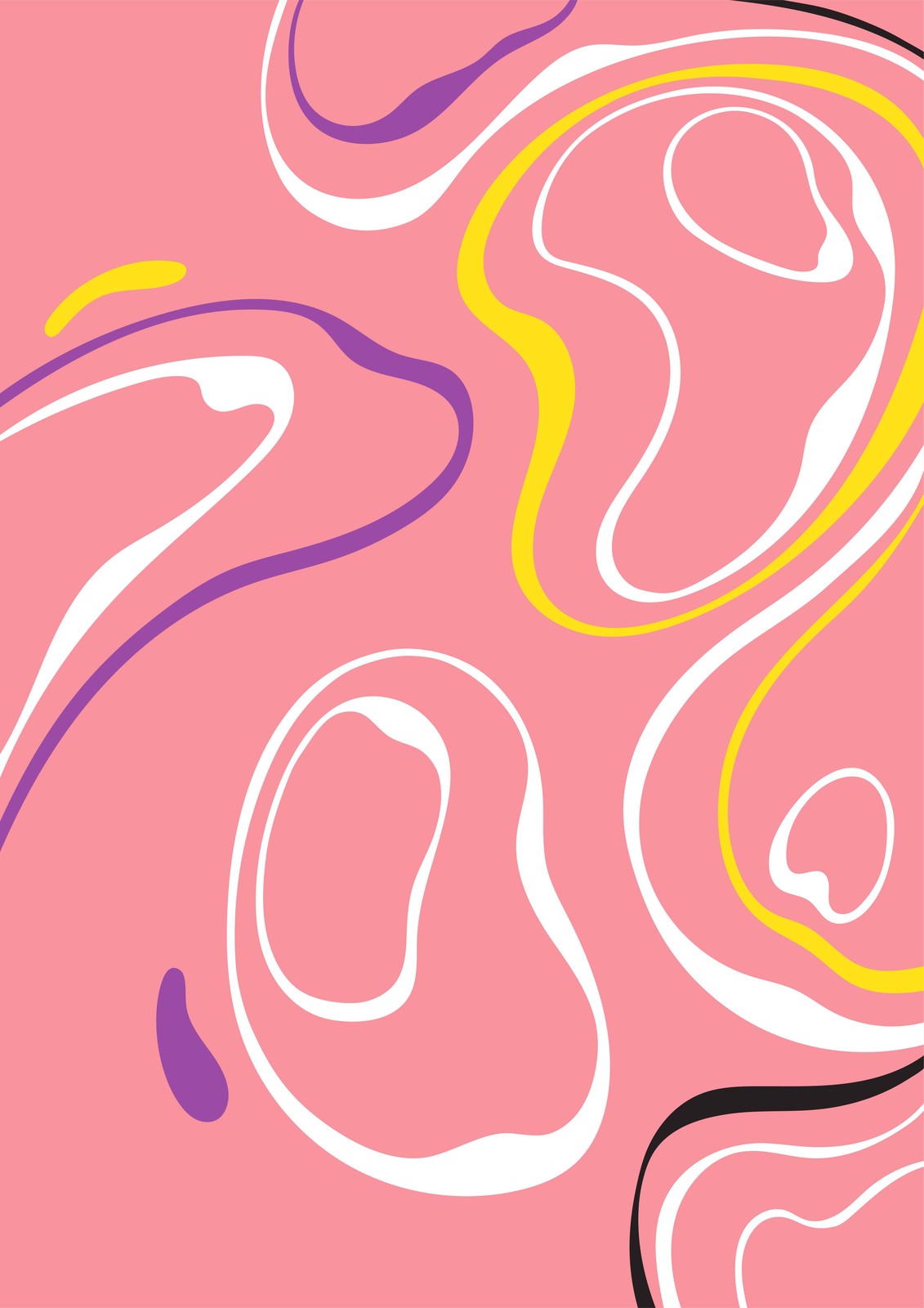Abstract Swirl Pink & Yellow Wall Art