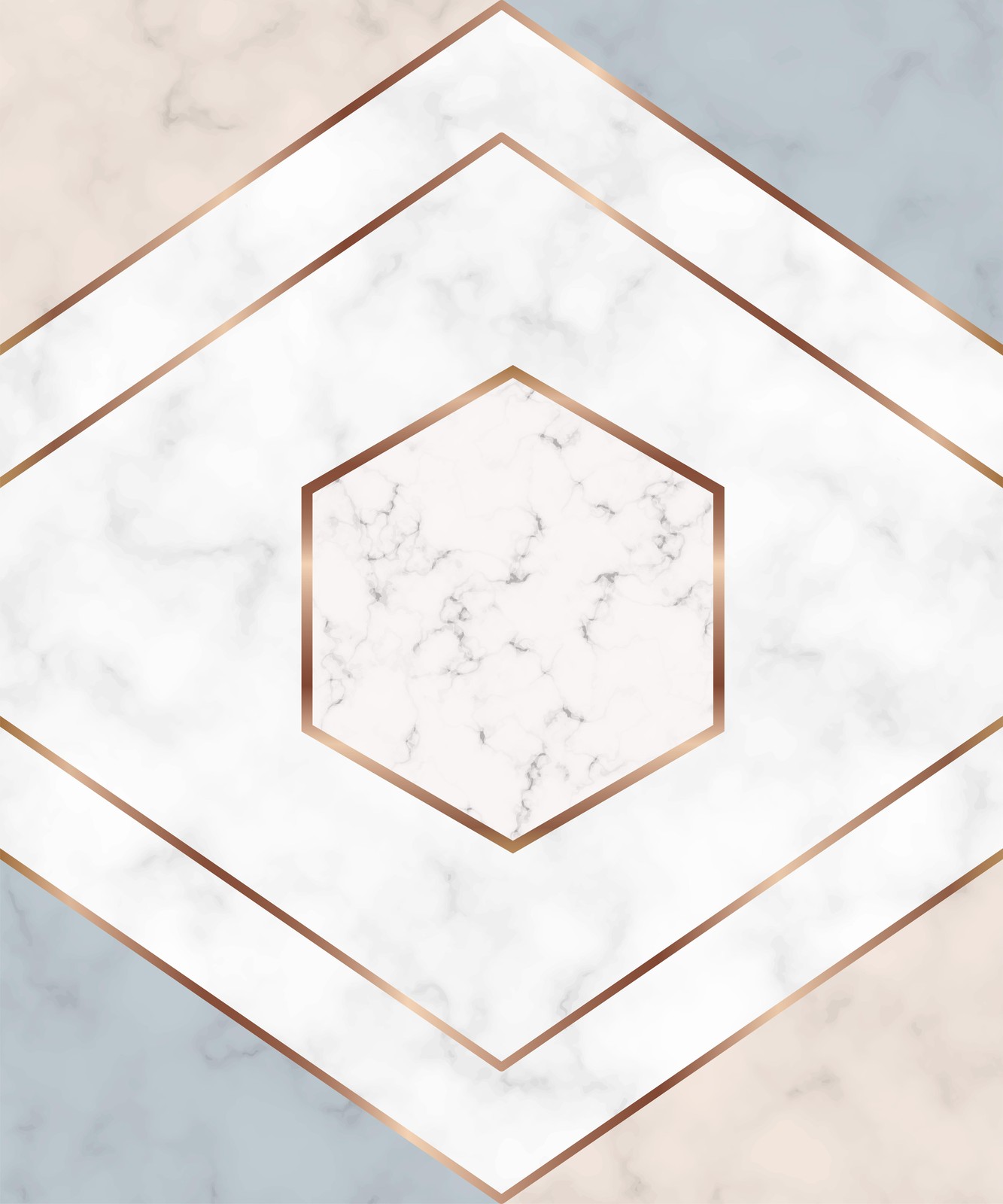 Geometric Marble Rose Gold Wall Art
