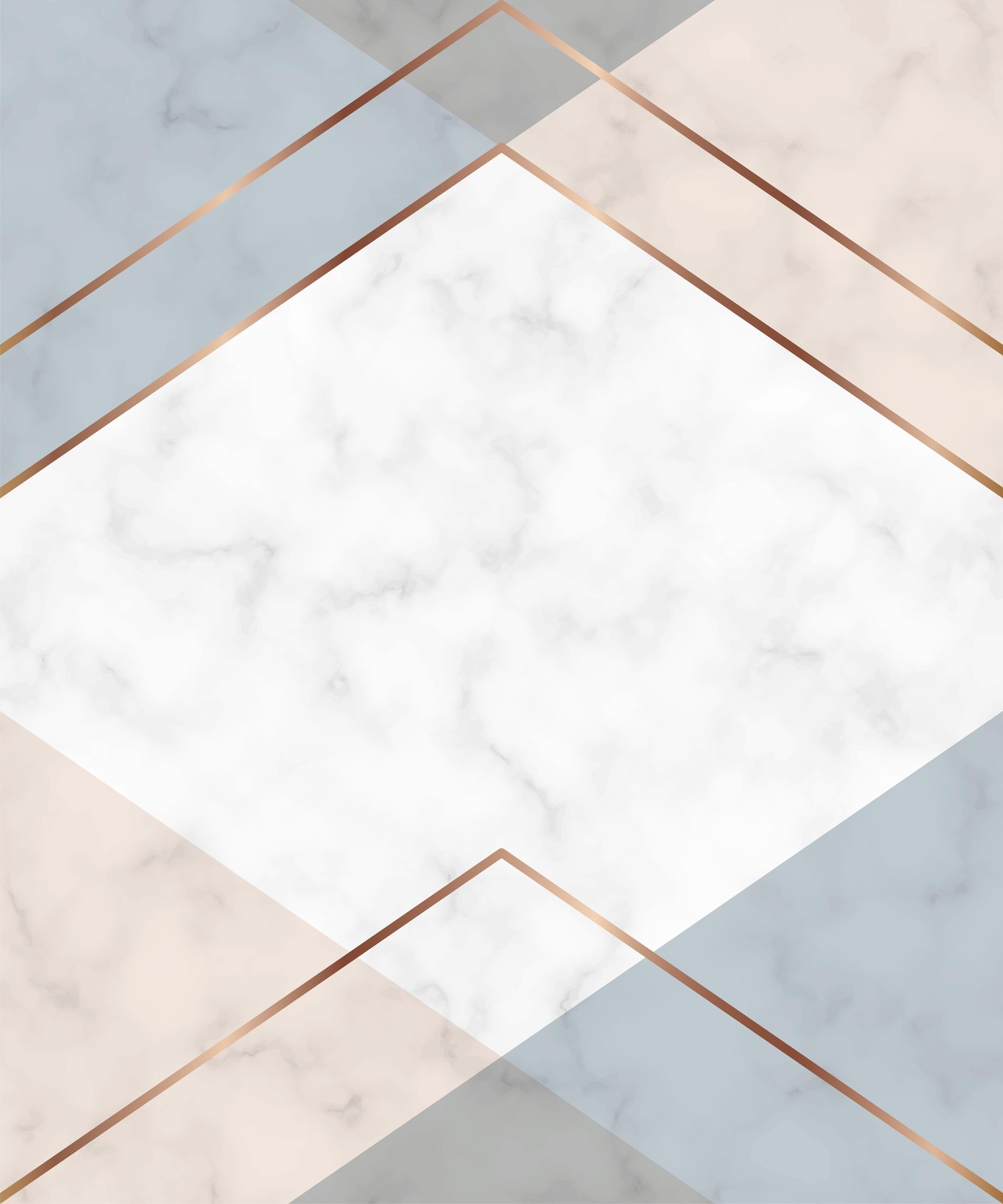 Geometric Marble & Rose Gold Wall Art