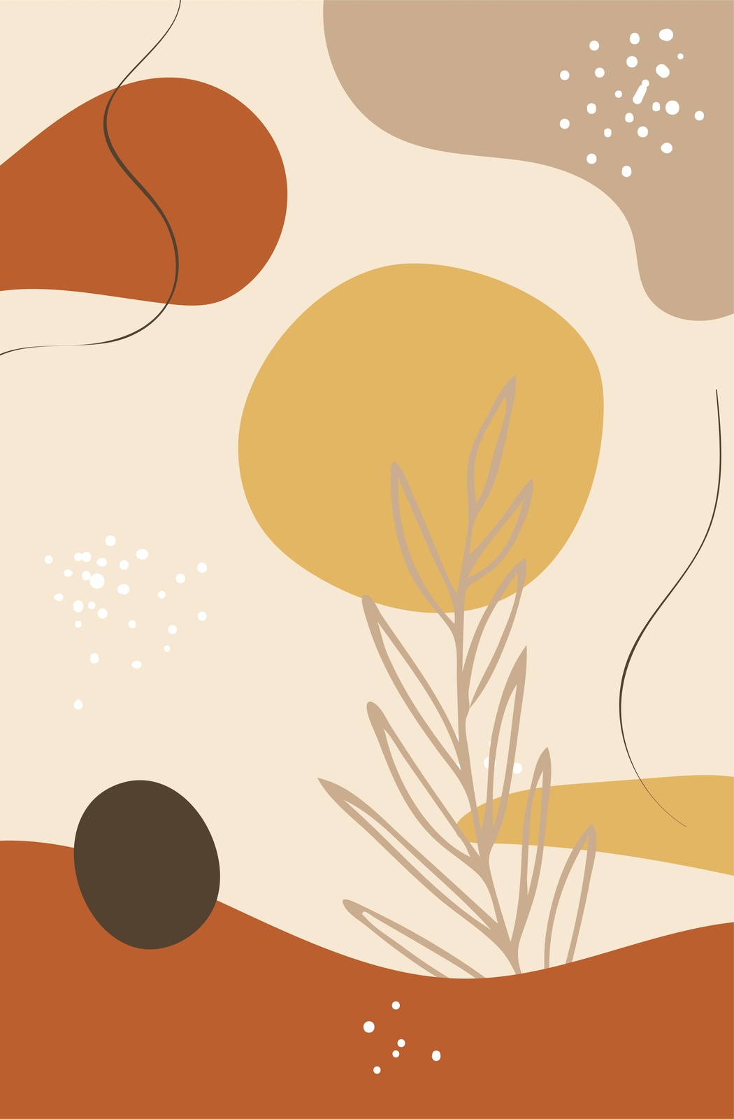 Boho Abstract Earth Tones Wall Art