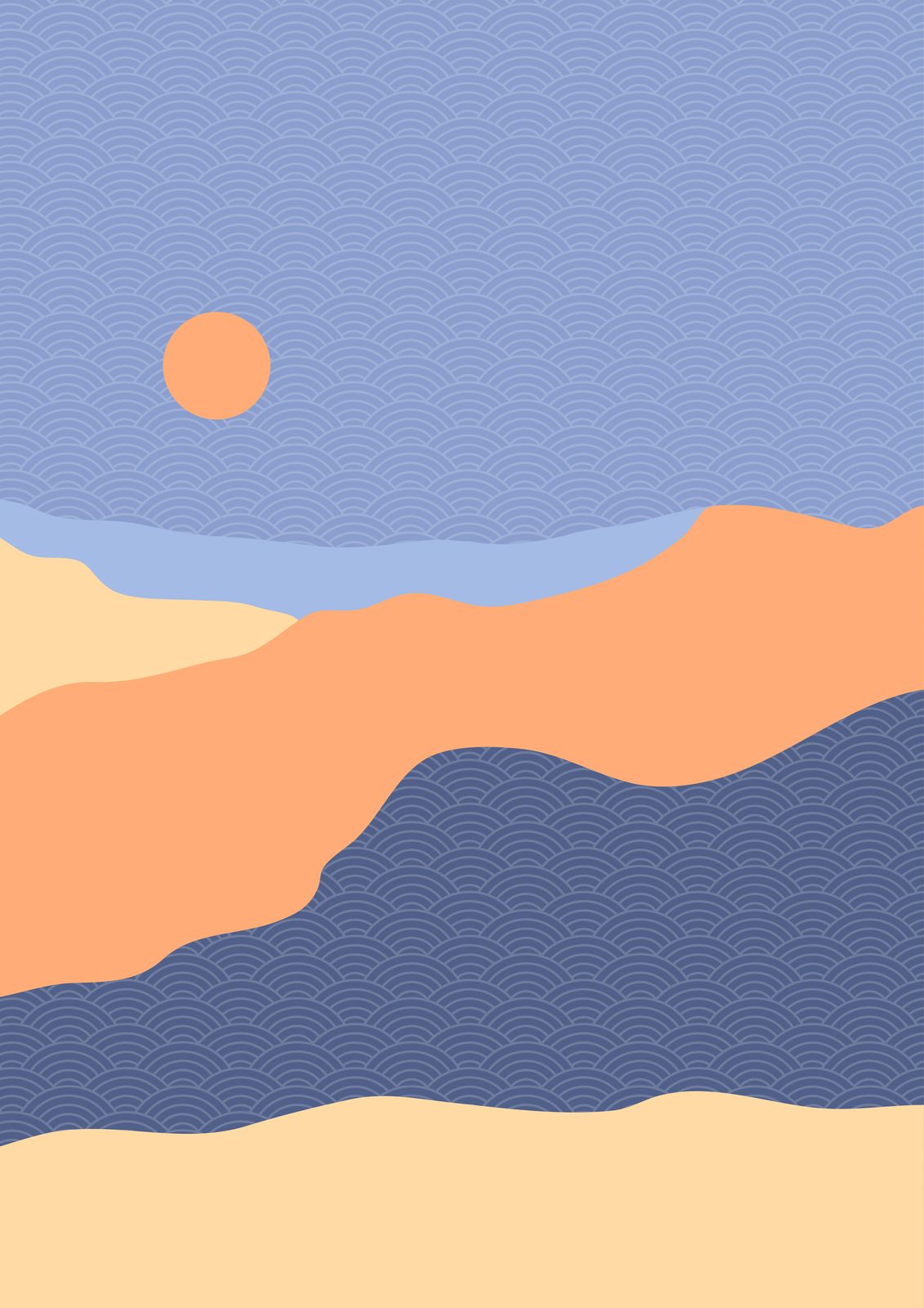Abstract Sunset Landscape Wall Art
