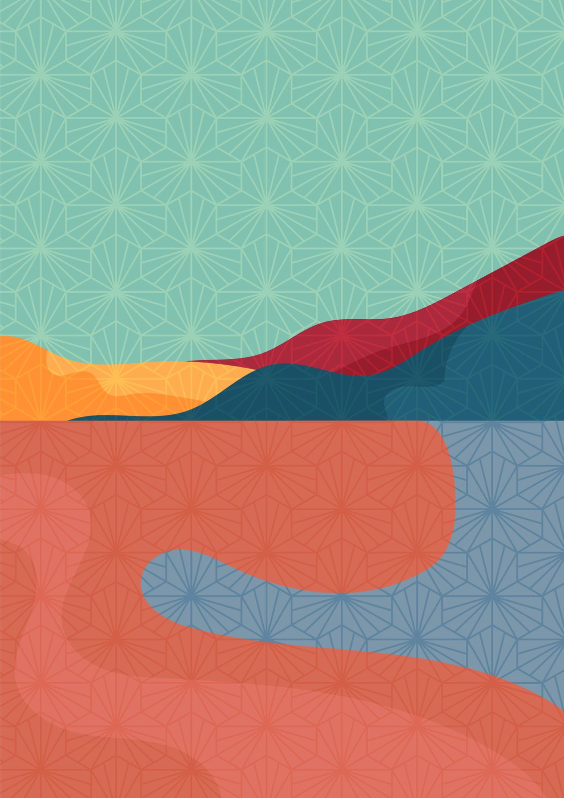 Abstract Geometric Landscape Wall Art