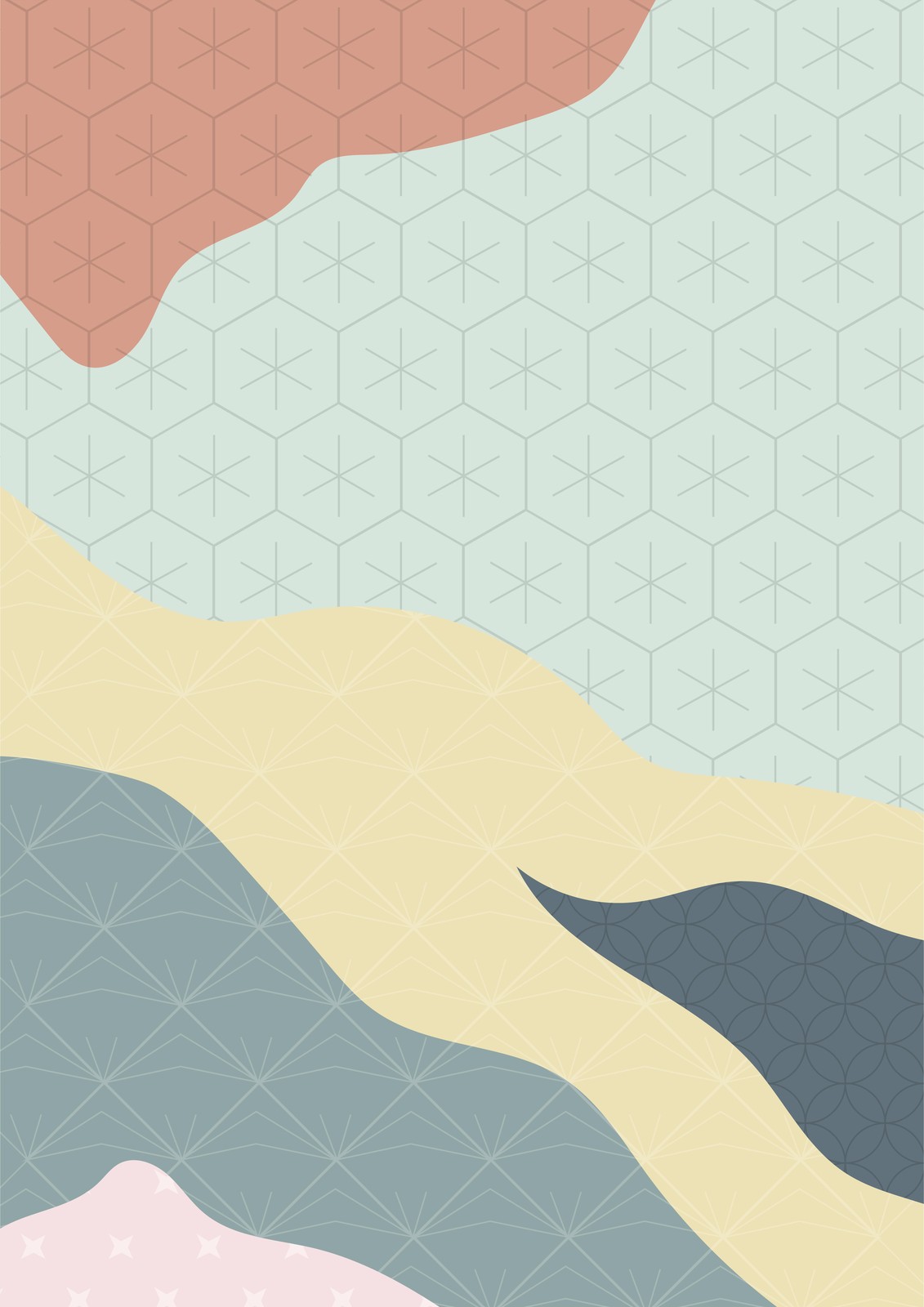 Abstract Organic Waves Wall Art