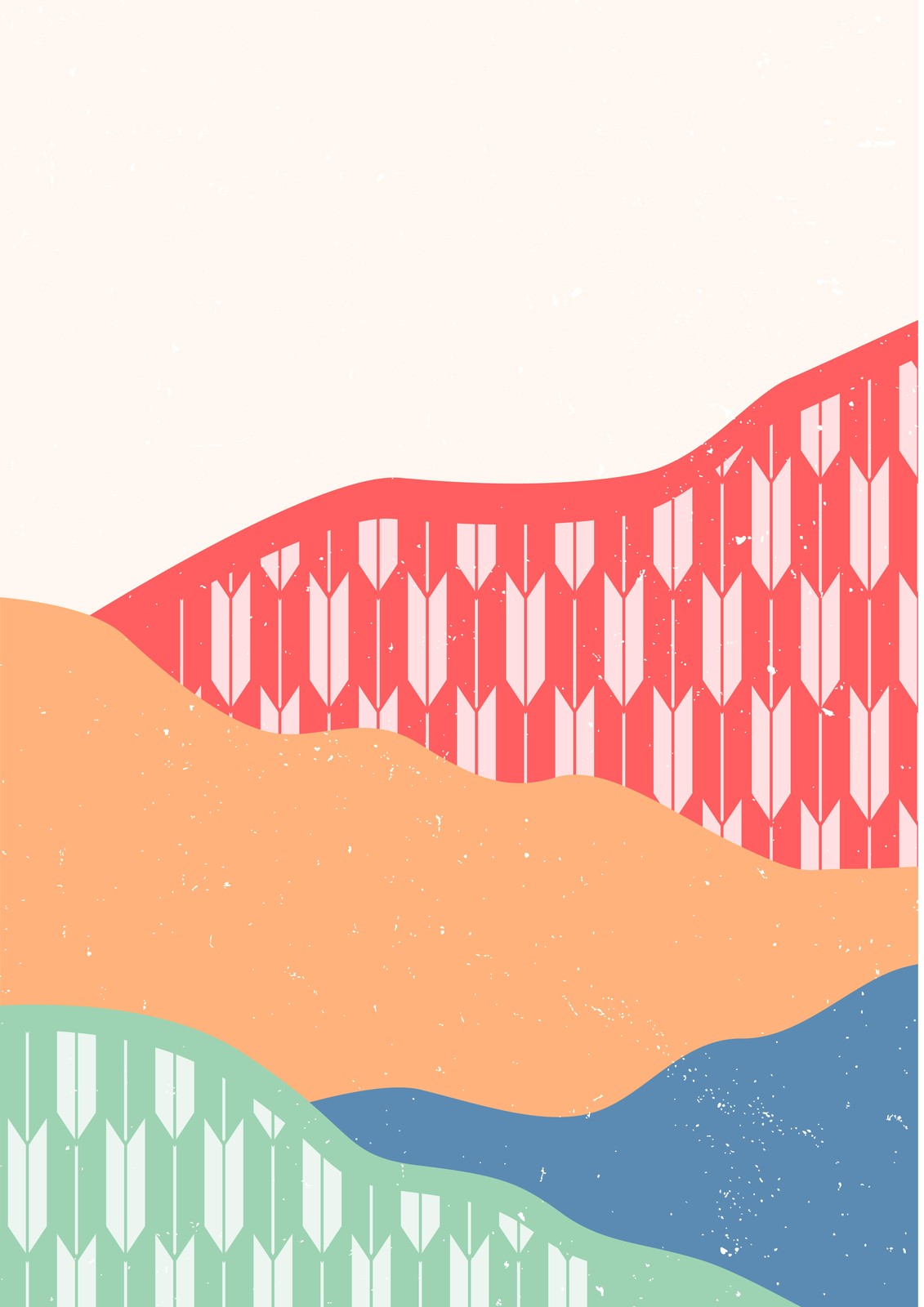 Japanese Arrow Pattern Landscape Wall Art