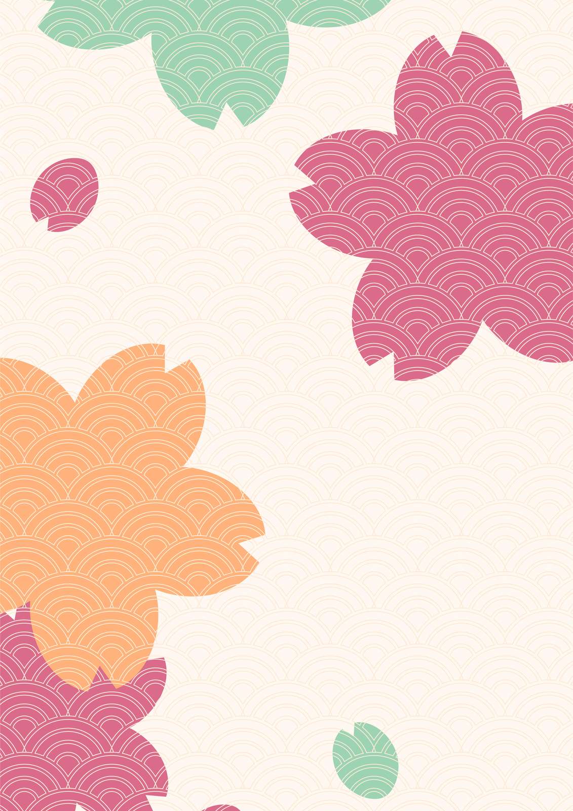 Japanese Wave Cherry Blossom Wall Art