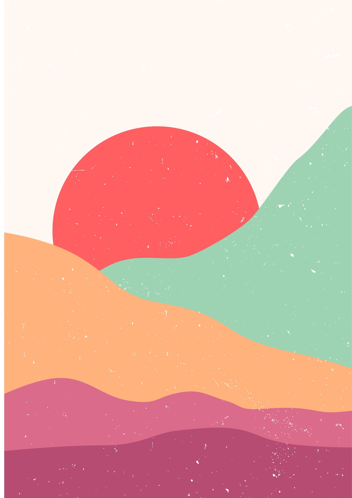 Abstract Sunset Landscape Wall Art