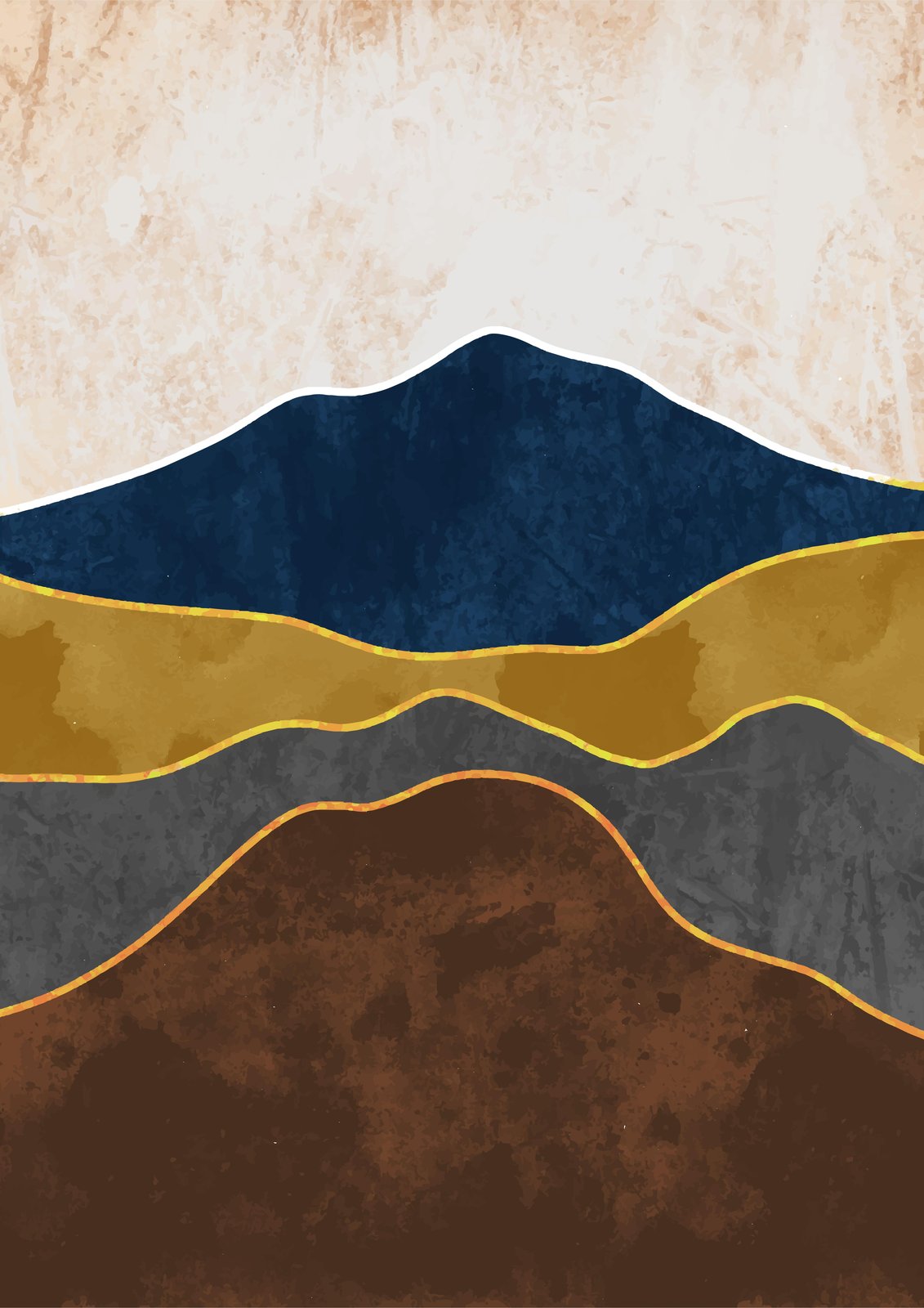 Abstract Geometric Mountains Wall Art