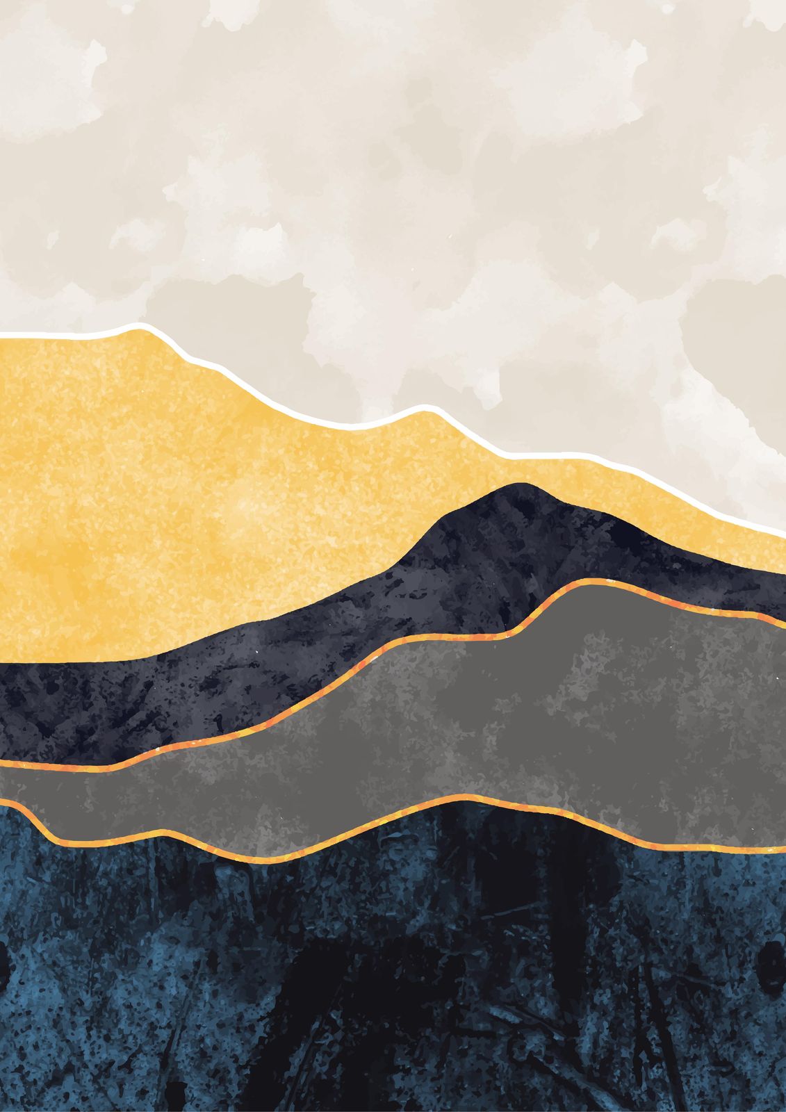 Abstract Mountain Landscape Wall Art