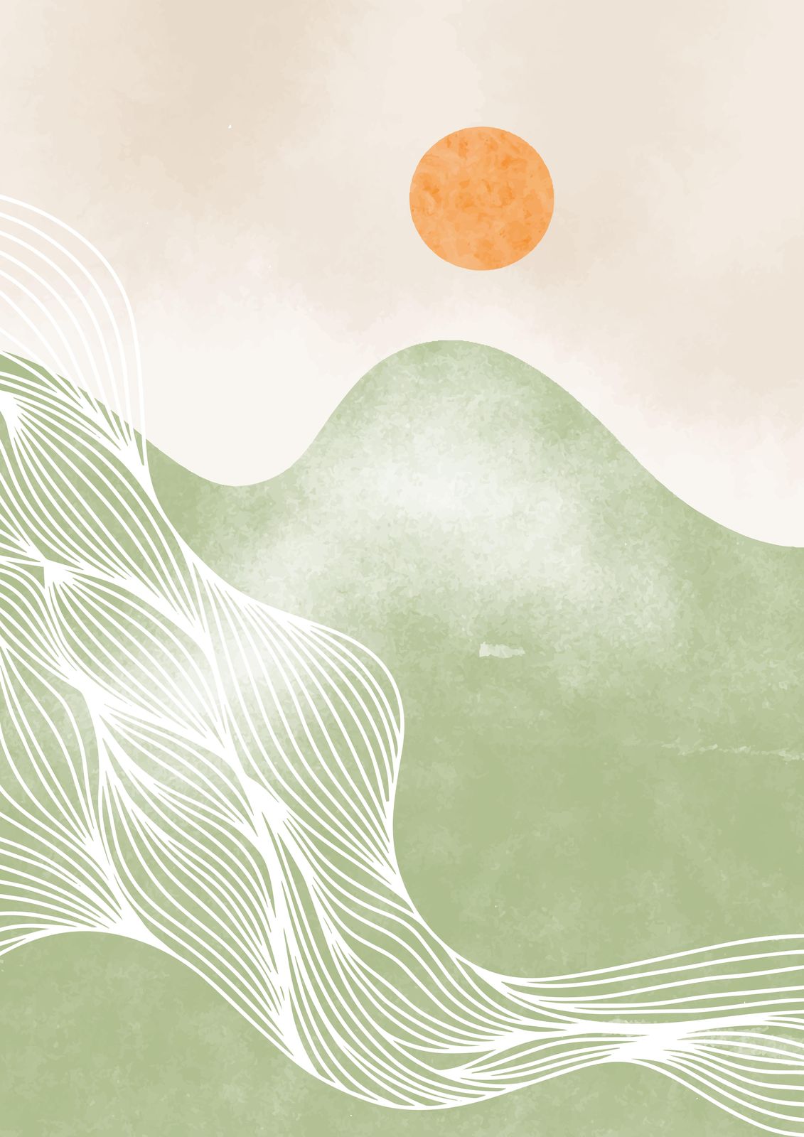 Abstract Mountain Sunrise Wall Art