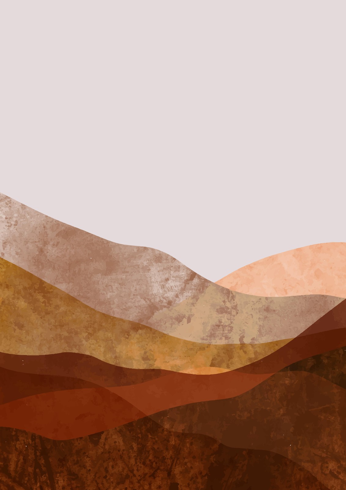 Boho Earthy Hills Mid-Century Modern Wall Art