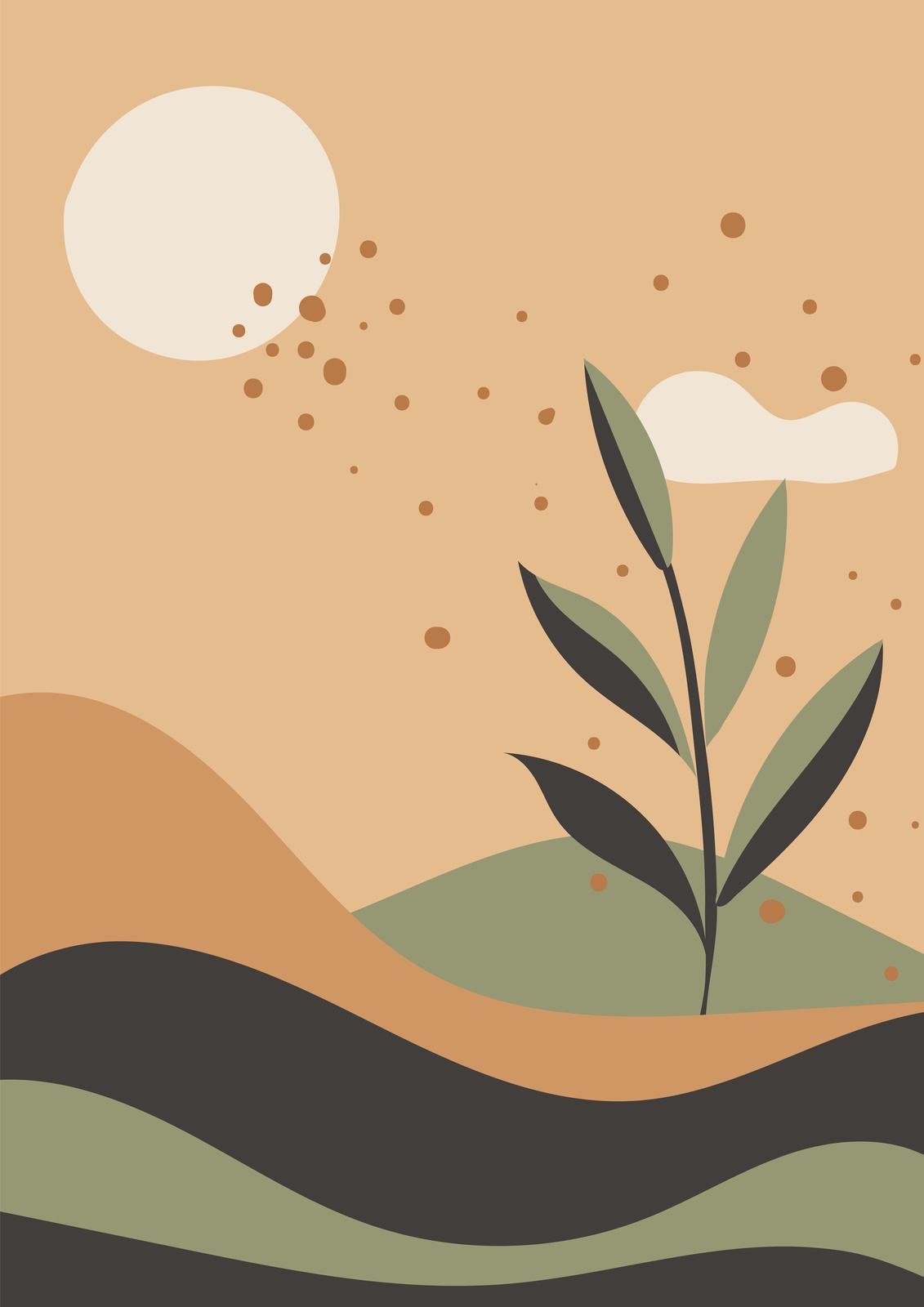 Bohemian Desert Landscape Wall Art