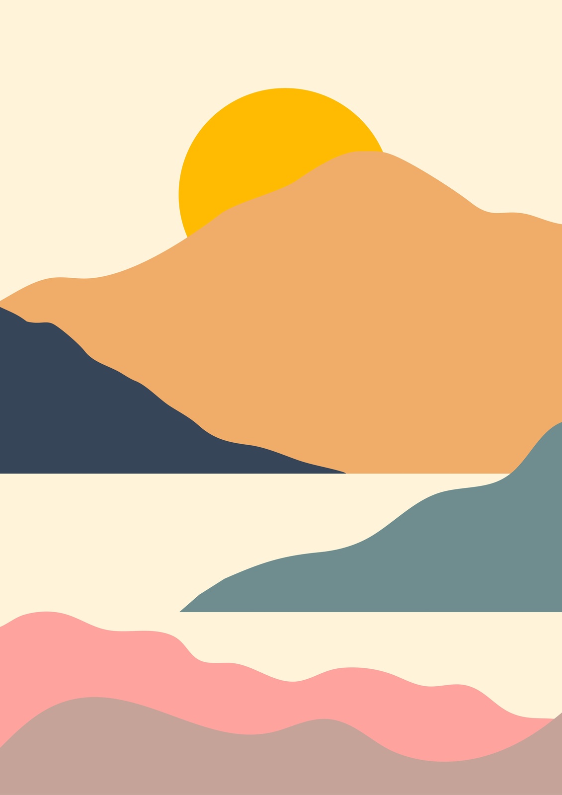 Abstract Mountain Landscape Wall Art