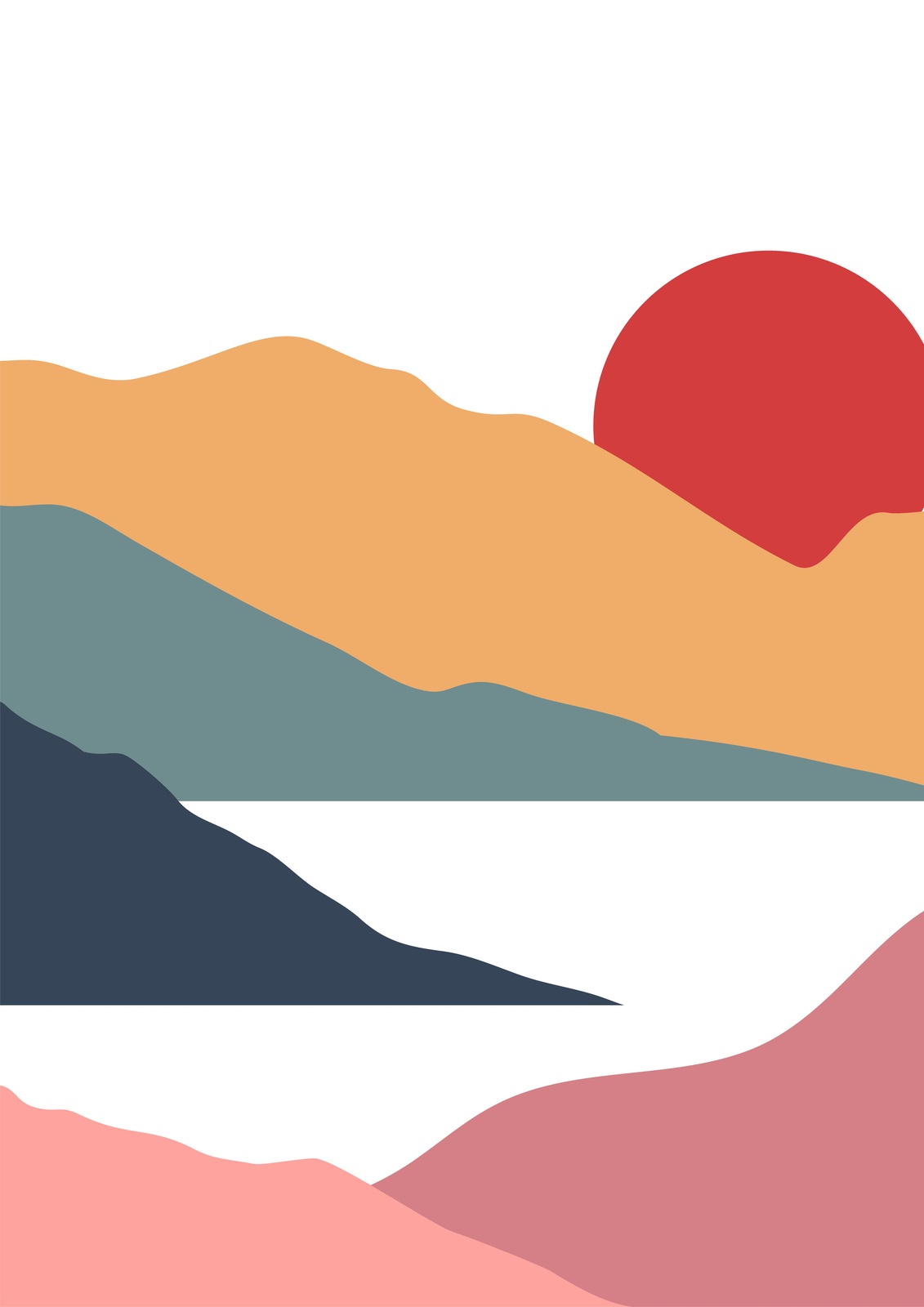 Abstract Sunset Landscape Wall Art for Modern Homes