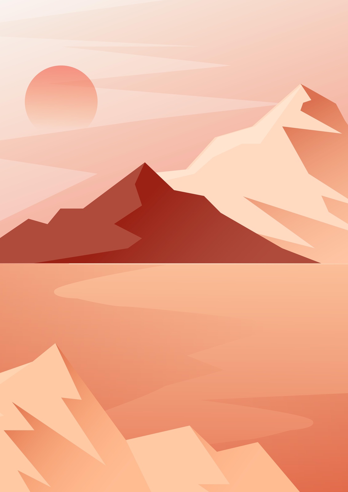 Serene Desert Sunset Landscape Wall Art