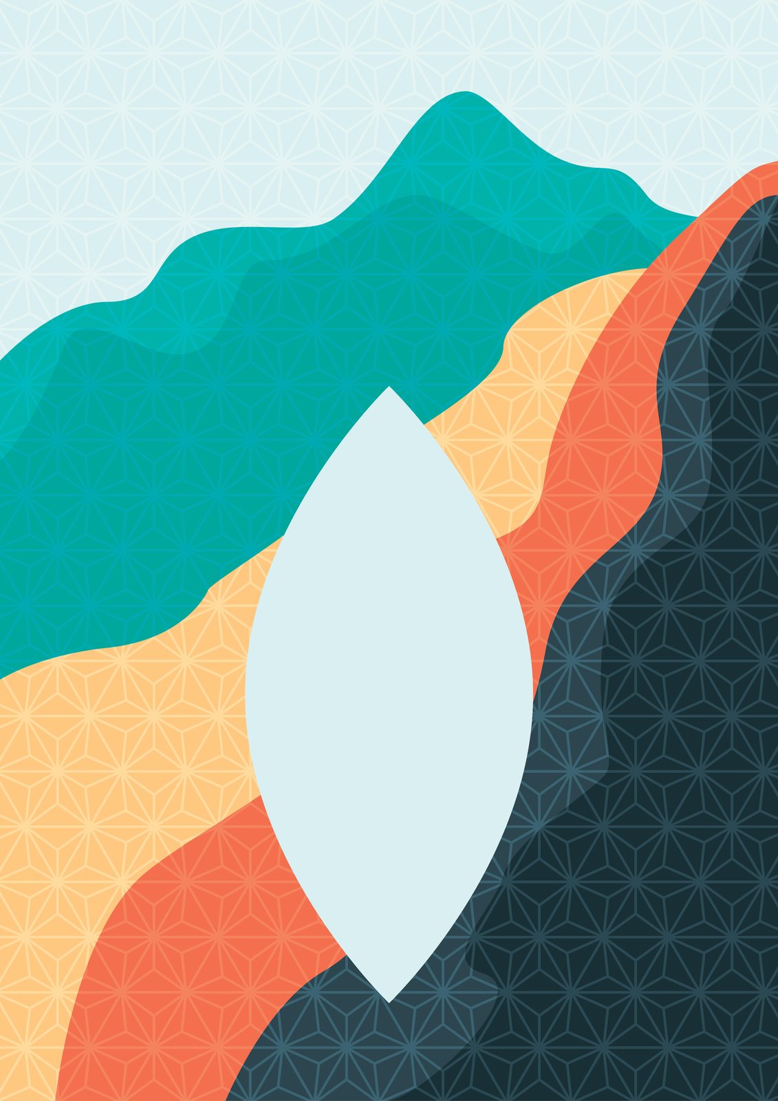 Abstract Wave Mountain Geo Wall Art